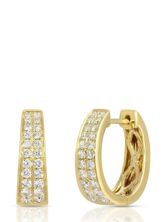 18kt yellow gold pave Meryl diamond hoop earrings