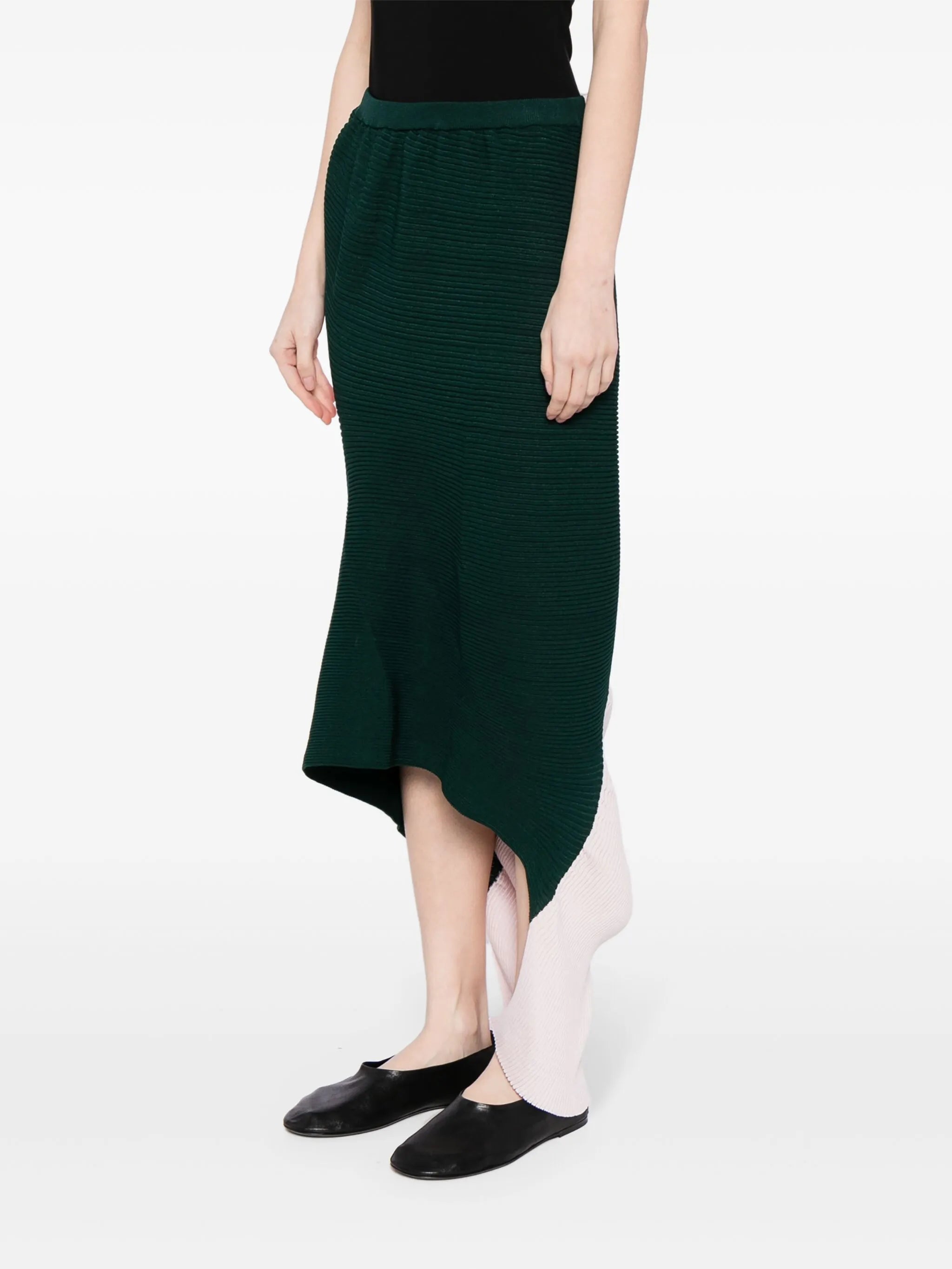 asymmetric ribbed skirt