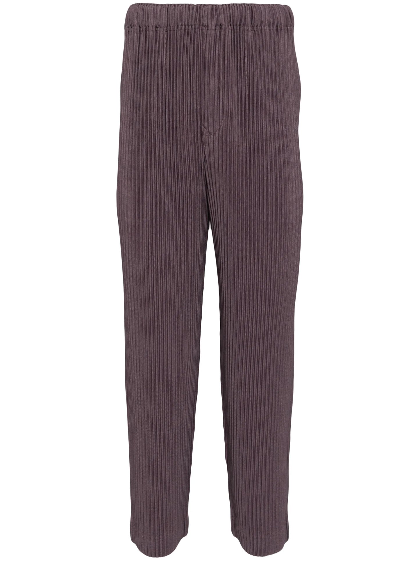 pleated straight-leg trousers