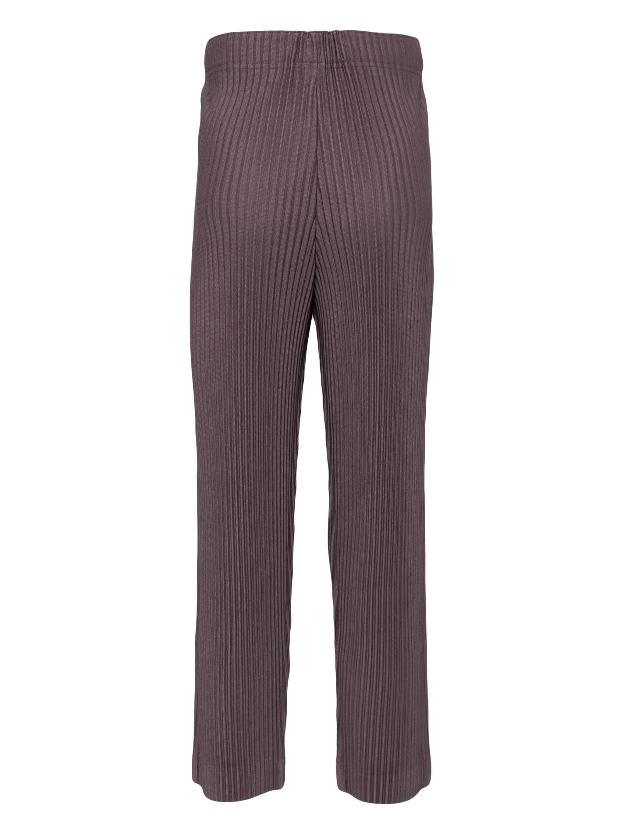 pleated straight-leg trousers