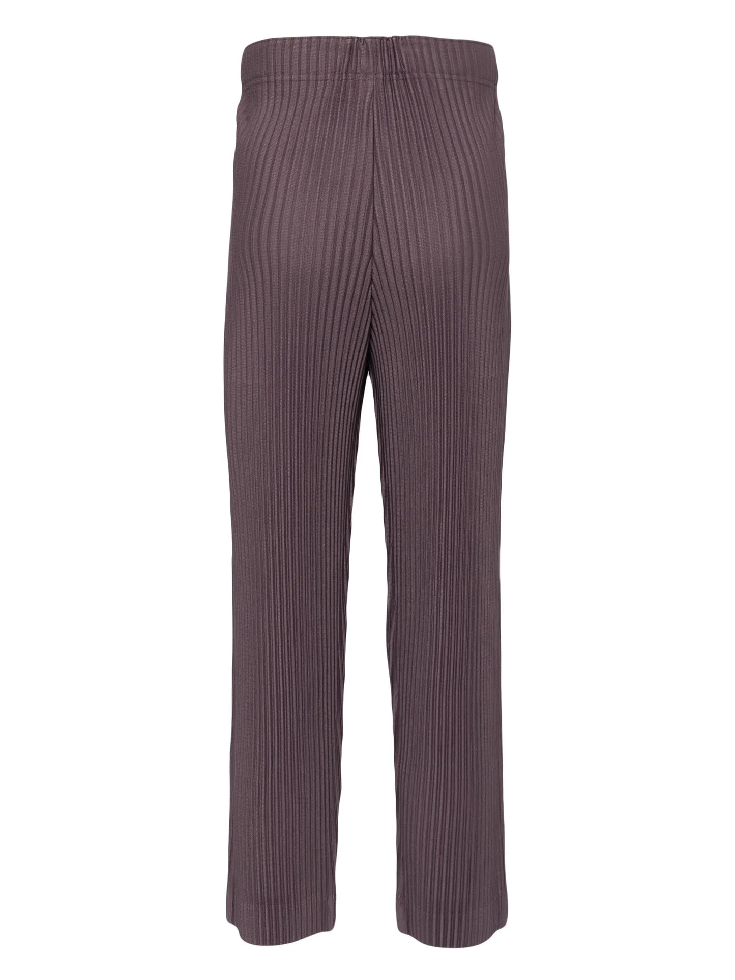 pleated straight-leg trousers
