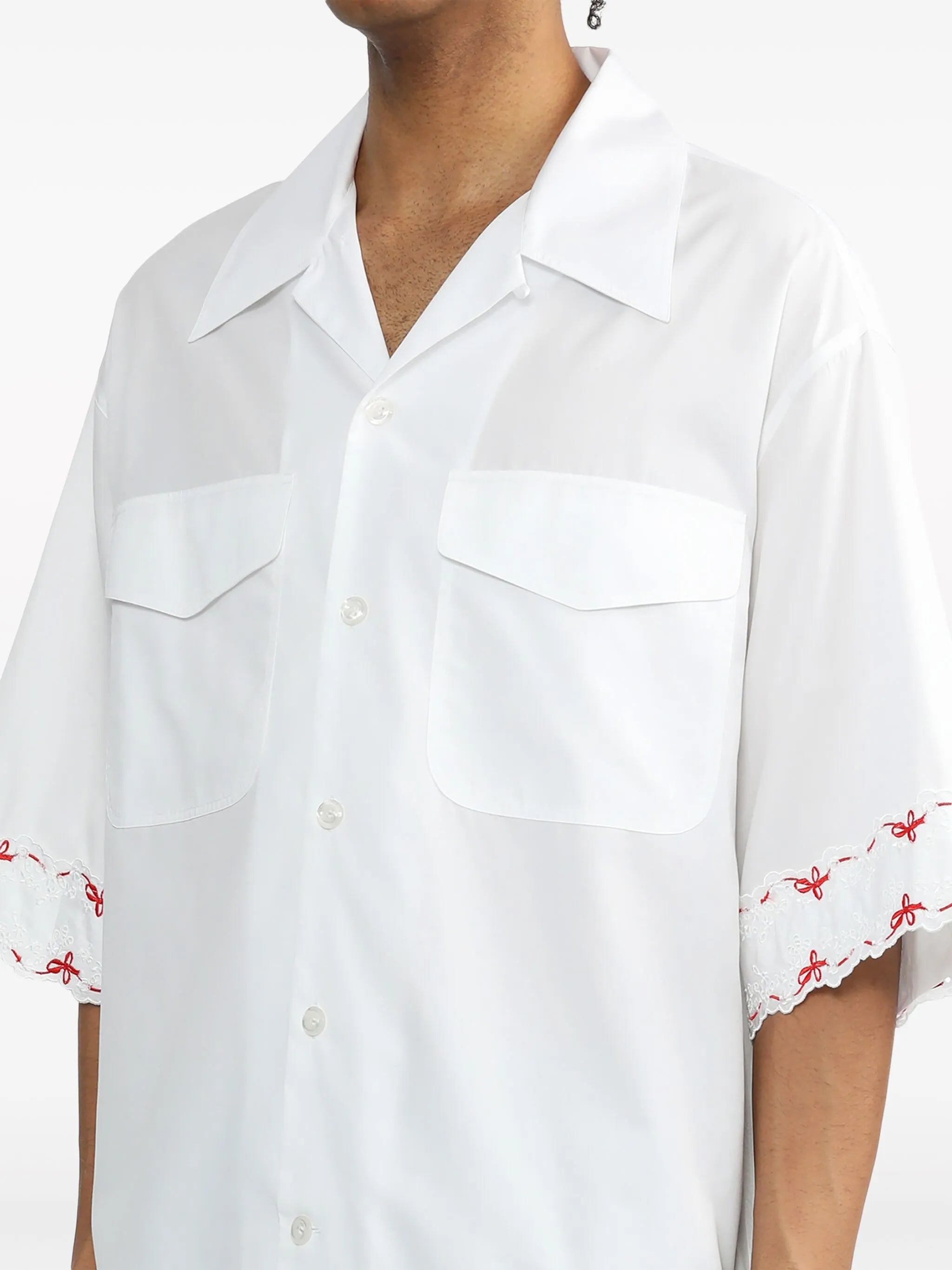 broderie-anglaise cotton shirt