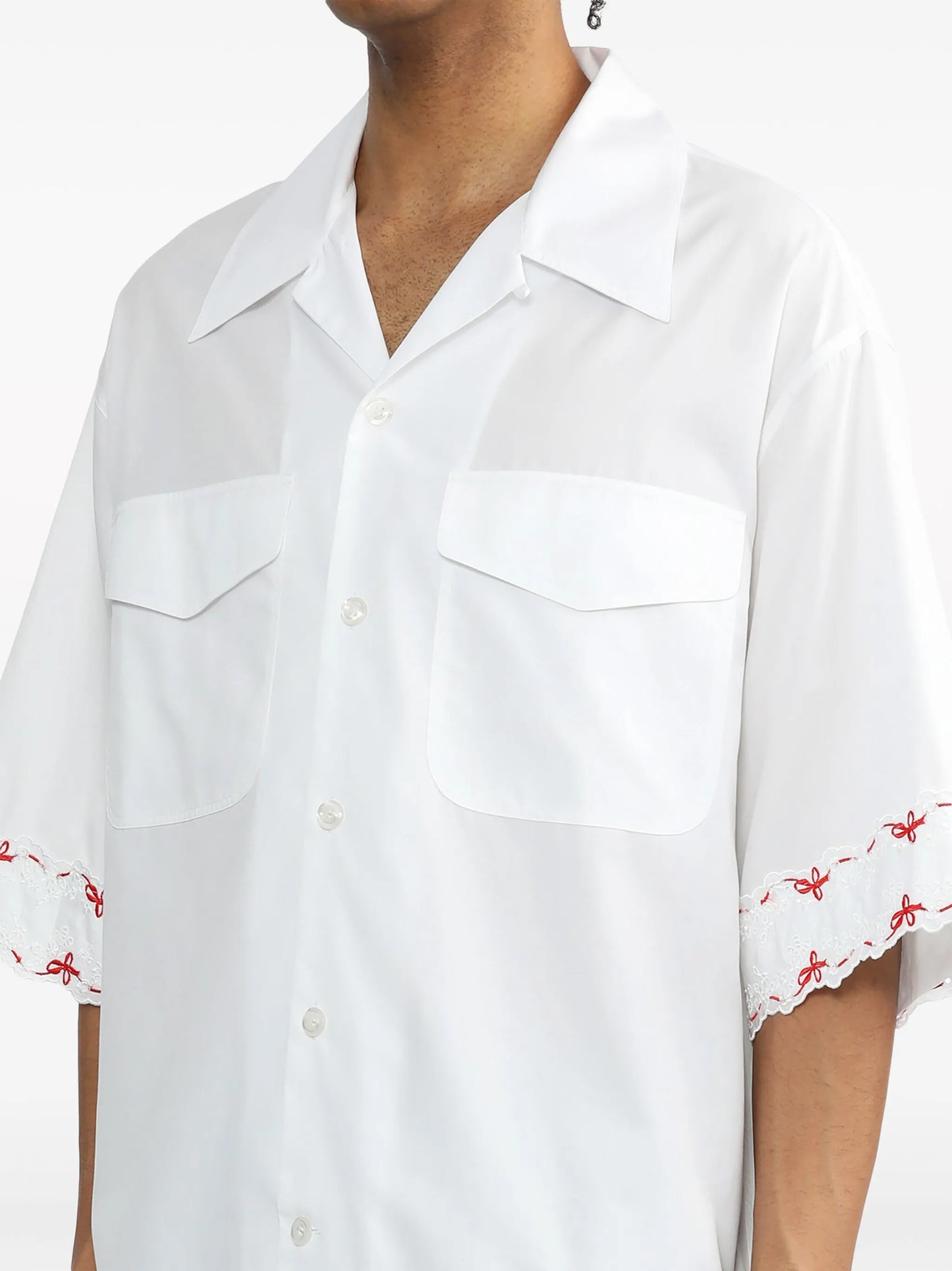 broderie-anglaise cotton shirt
