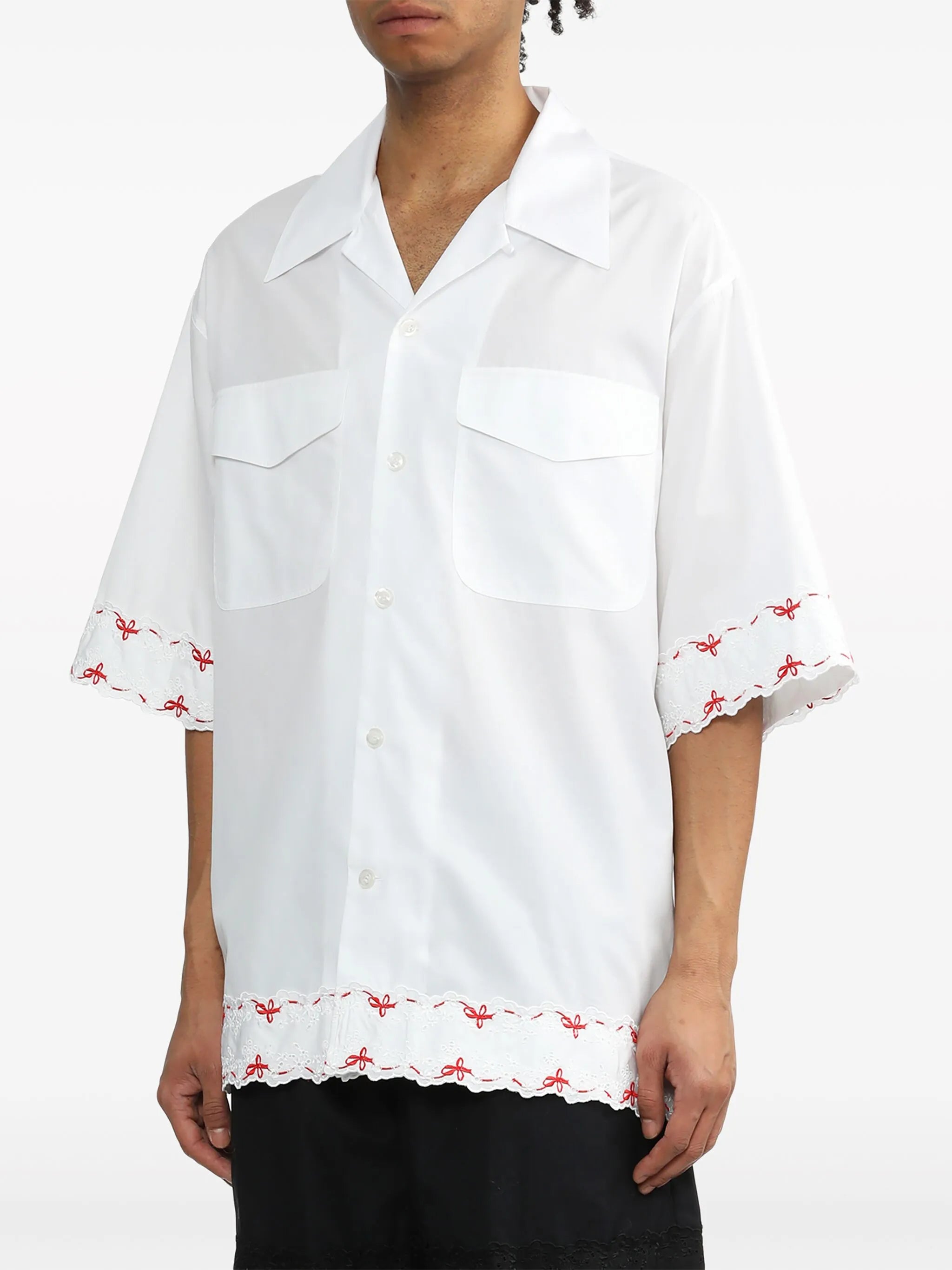 broderie-anglaise cotton shirt