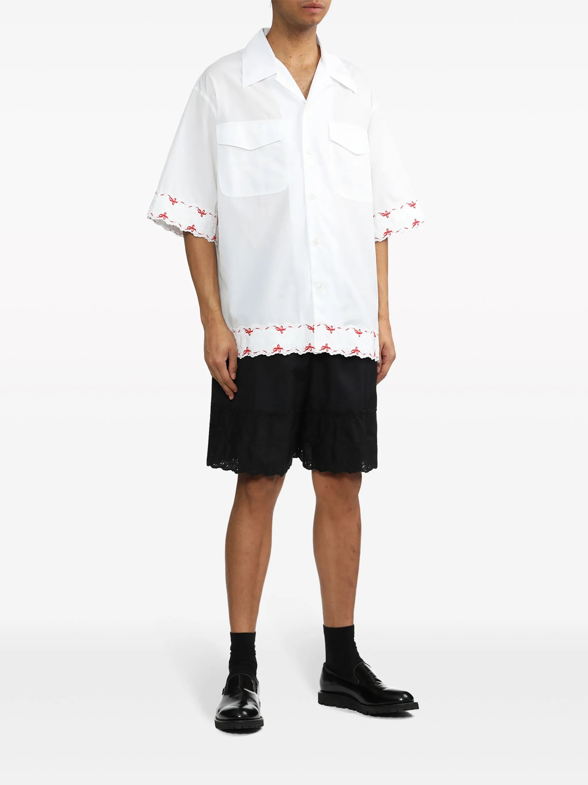 broderie-anglaise cotton shirt