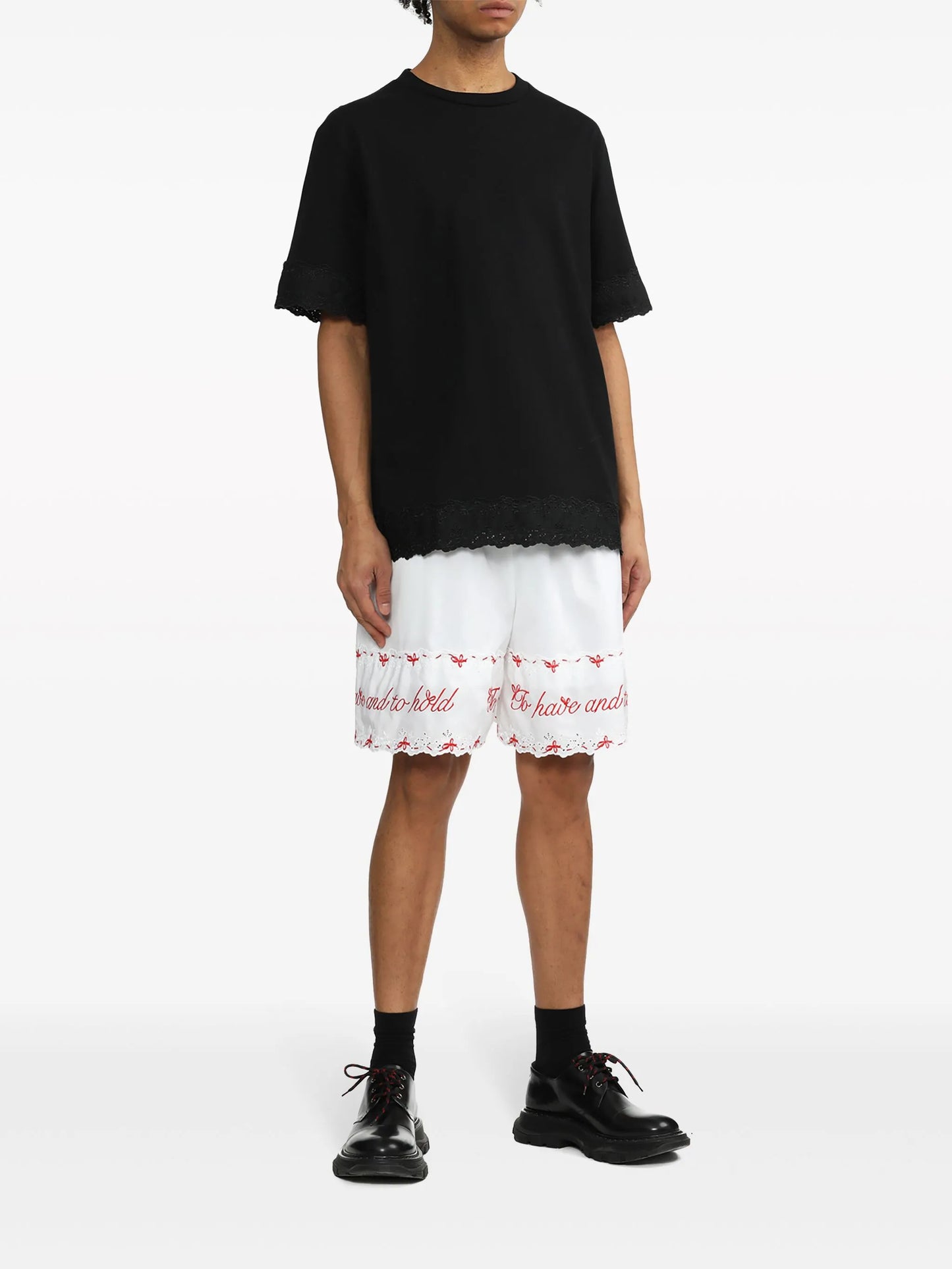 broderie-anglaise cotton shorts