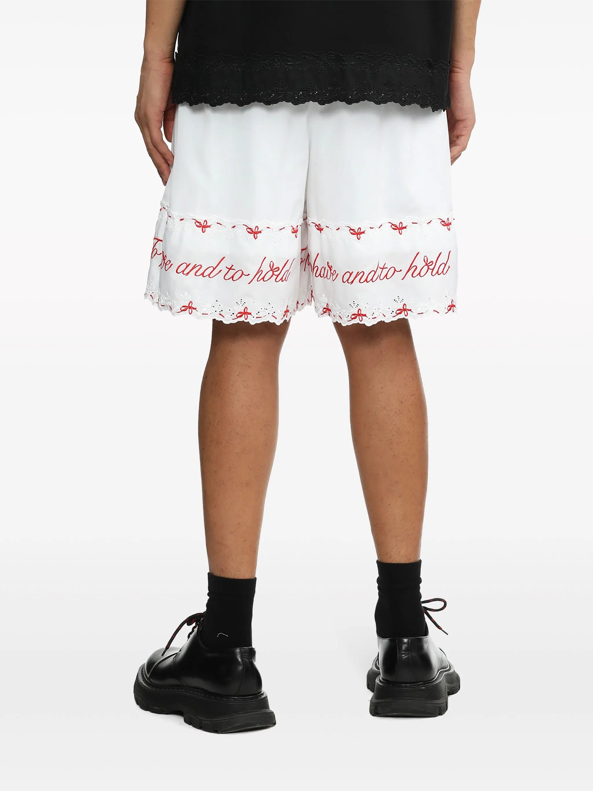 broderie-anglaise cotton shorts