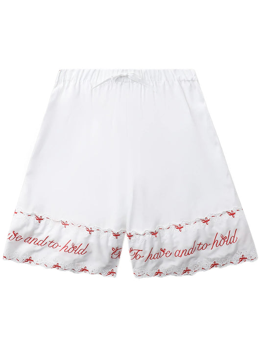 broderie-anglaise cotton shorts