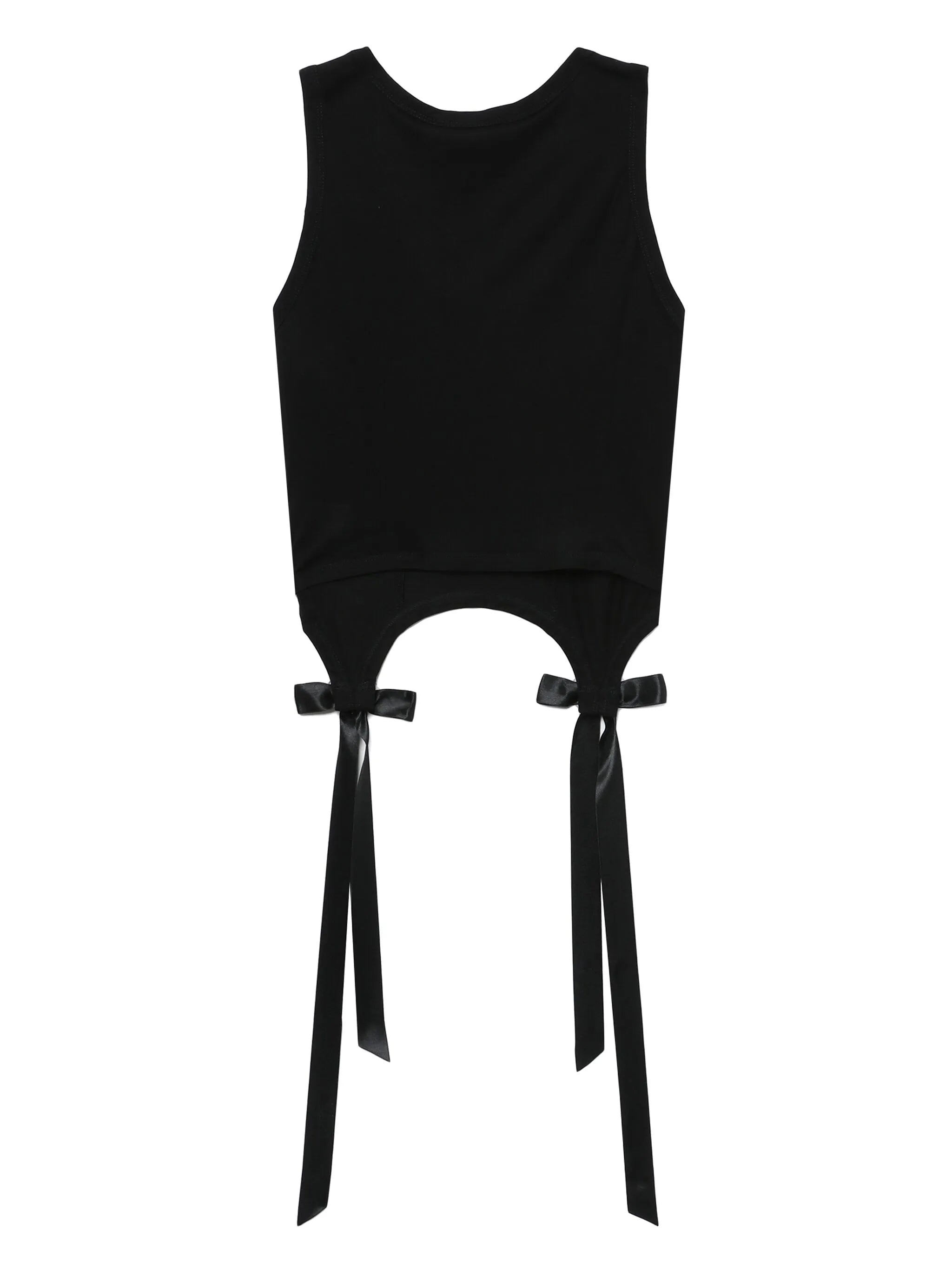 bow and ribbon-detail cotton vest