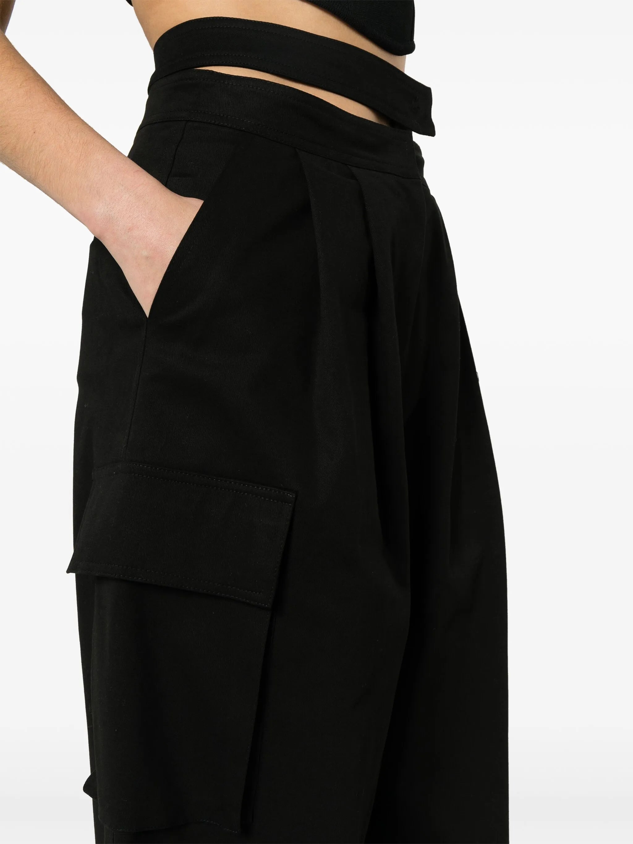 high-waist wide-leg trousers
