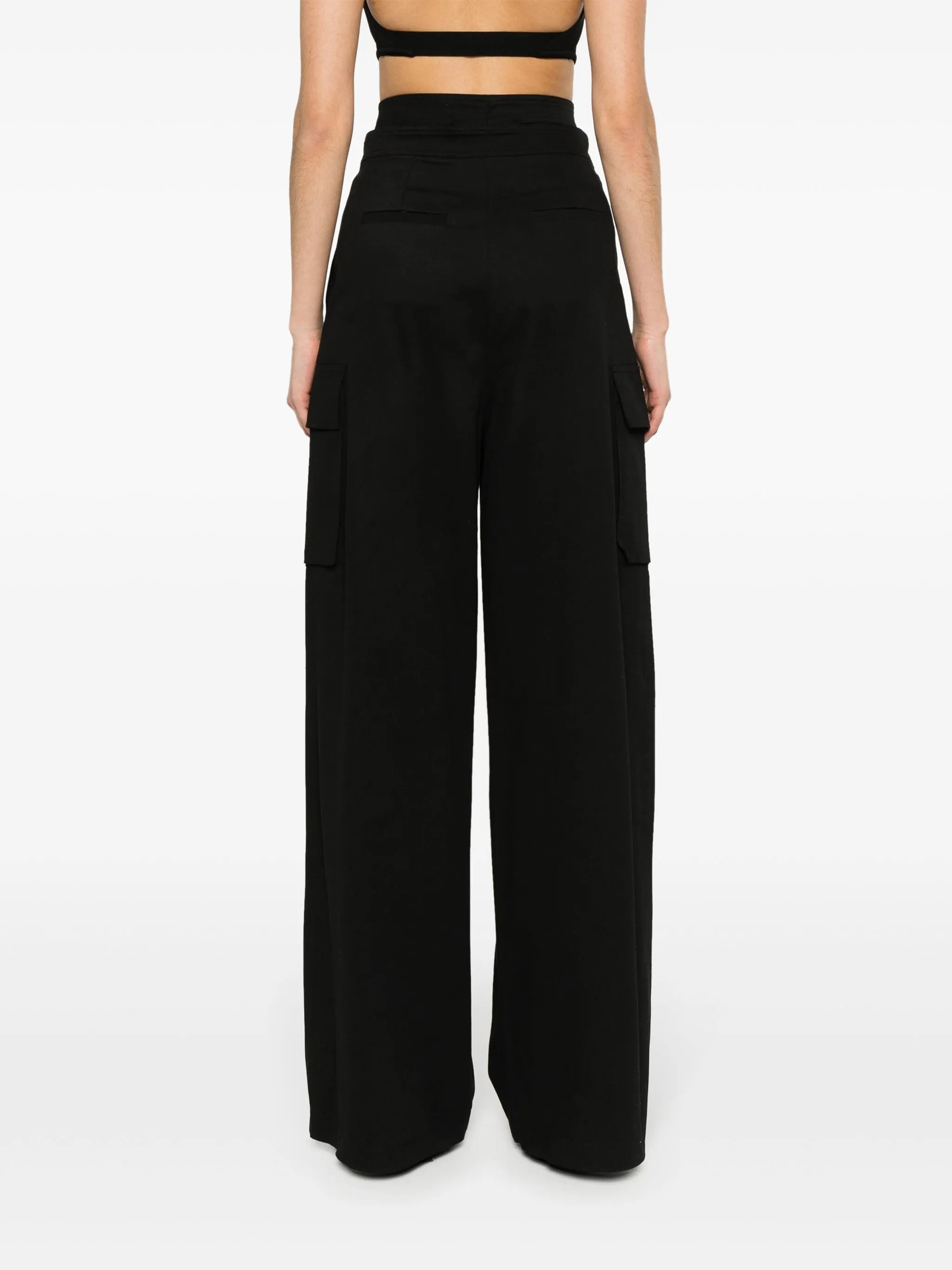 high-waist wide-leg trousers