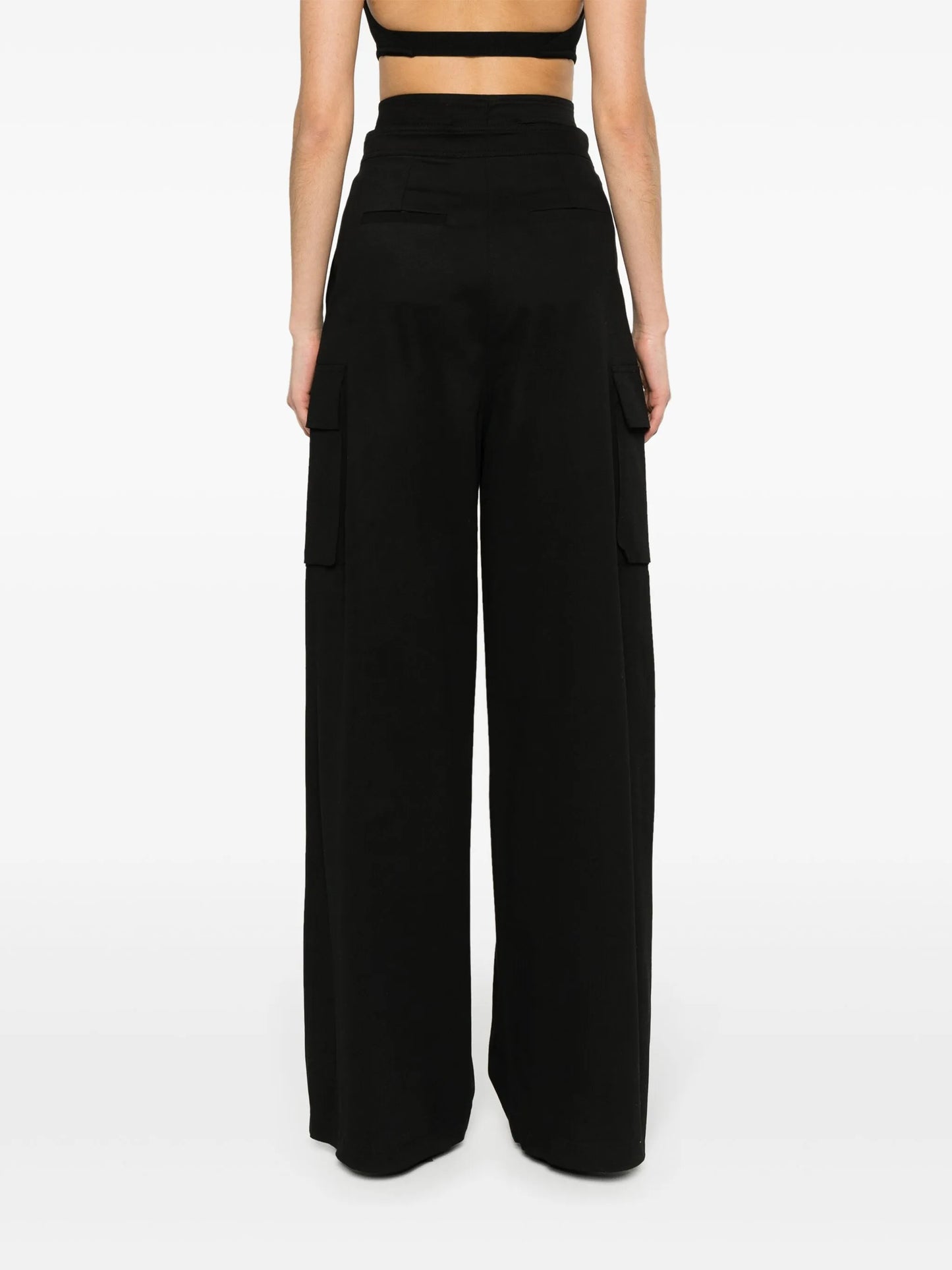 high-waist wide-leg trousers
