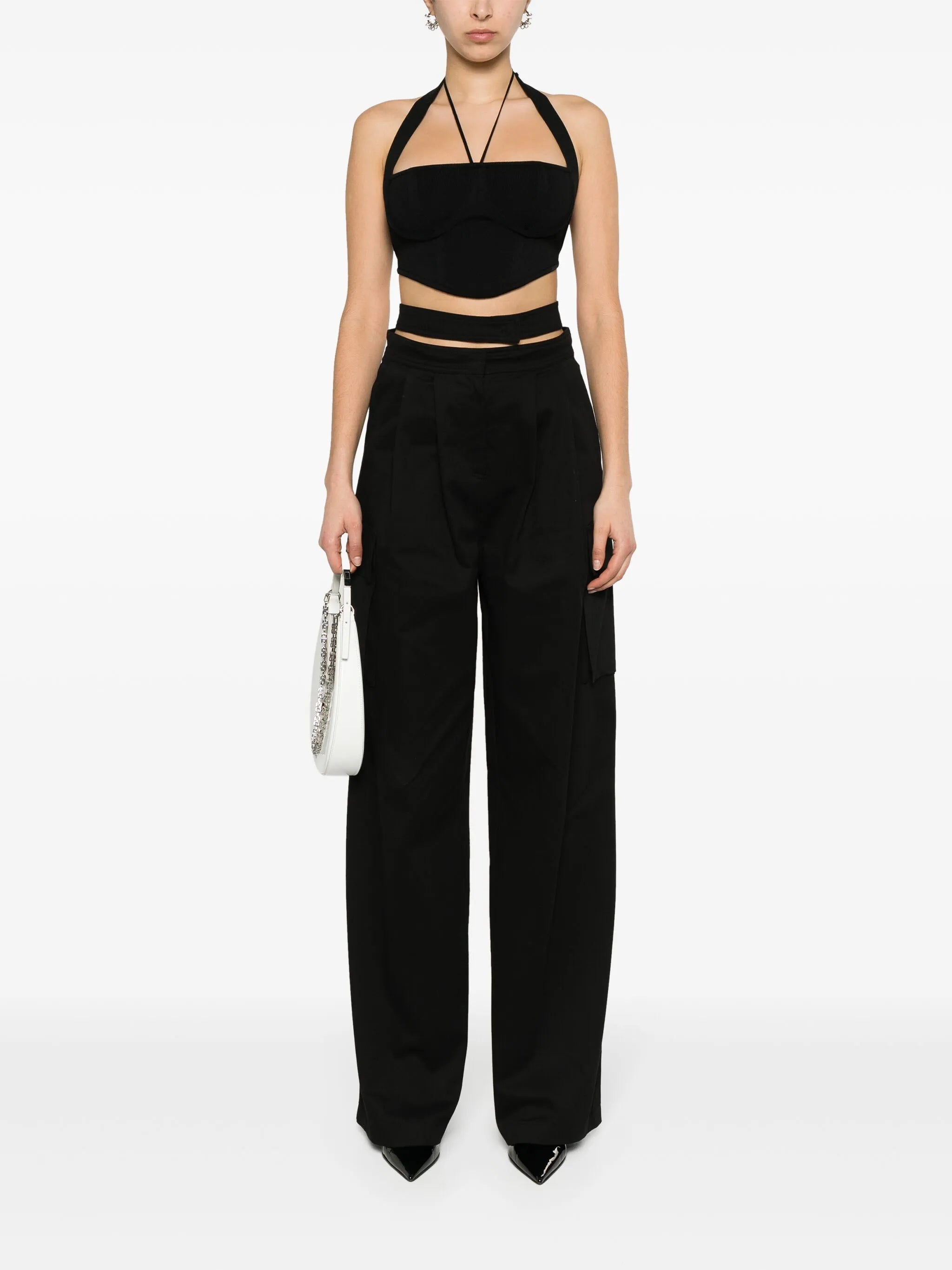 high-waist wide-leg trousers