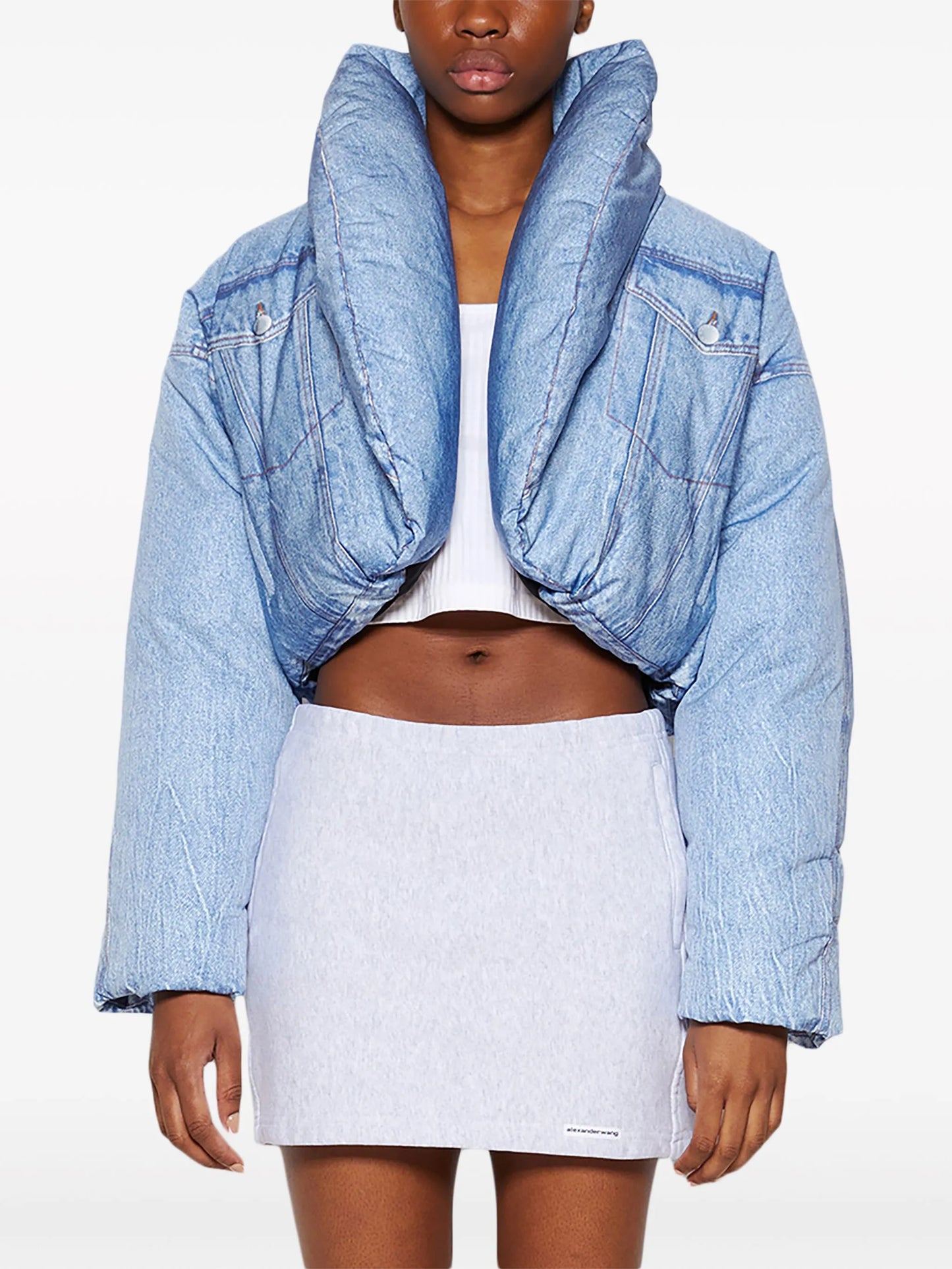 trompe l'oeil-print puffer jacket