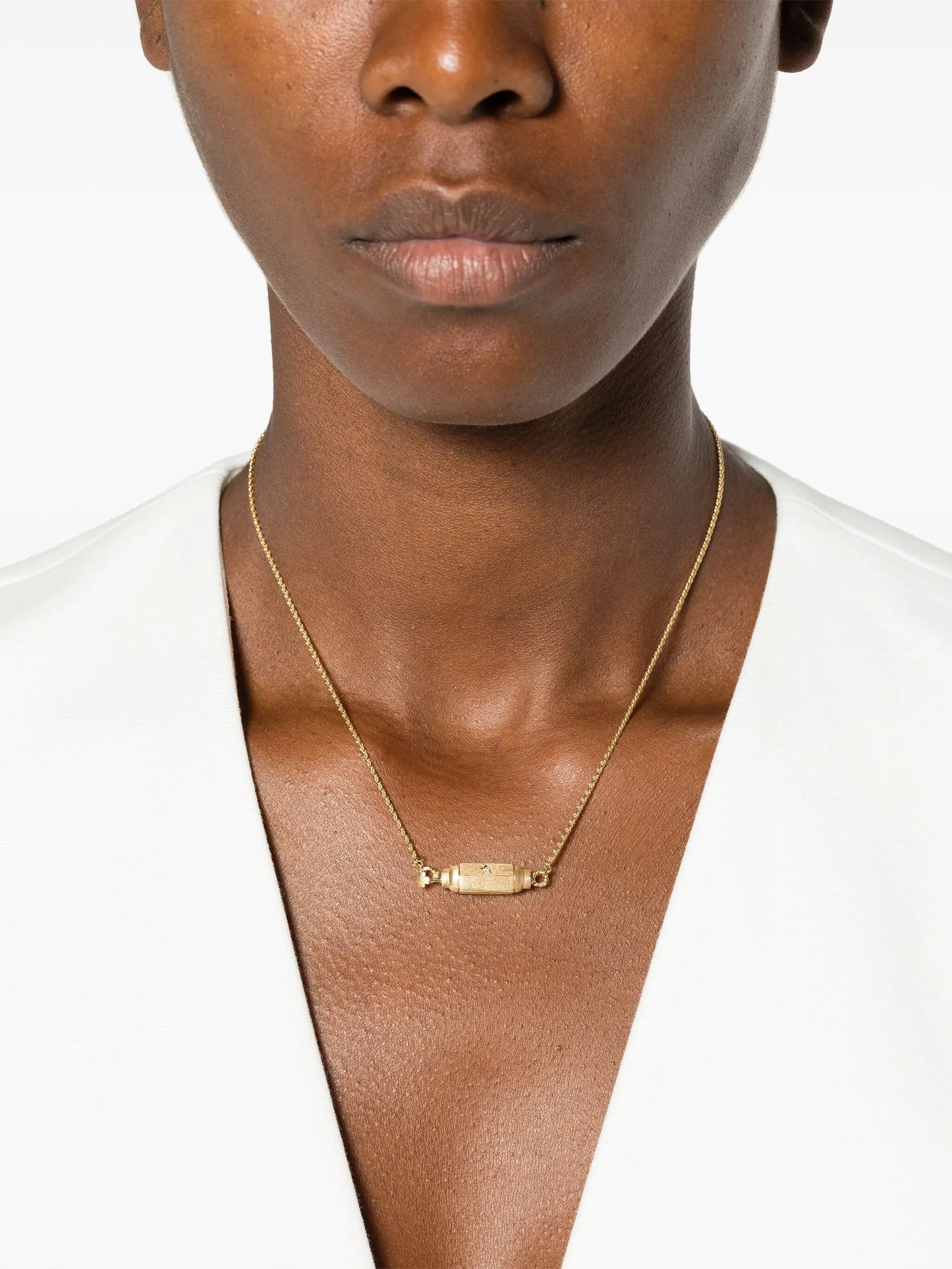 18kt yellow gold Micro Locket diamond necklace