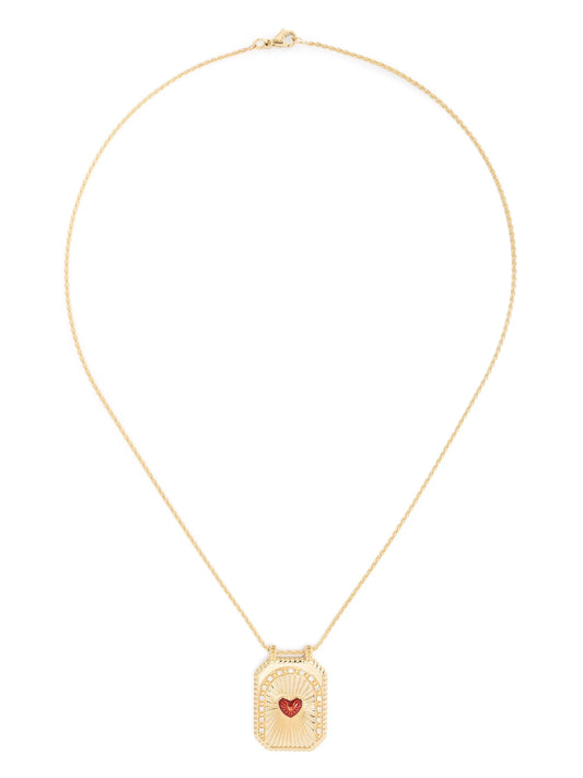 18kt yellow gold Heart Scapular diamond necklace