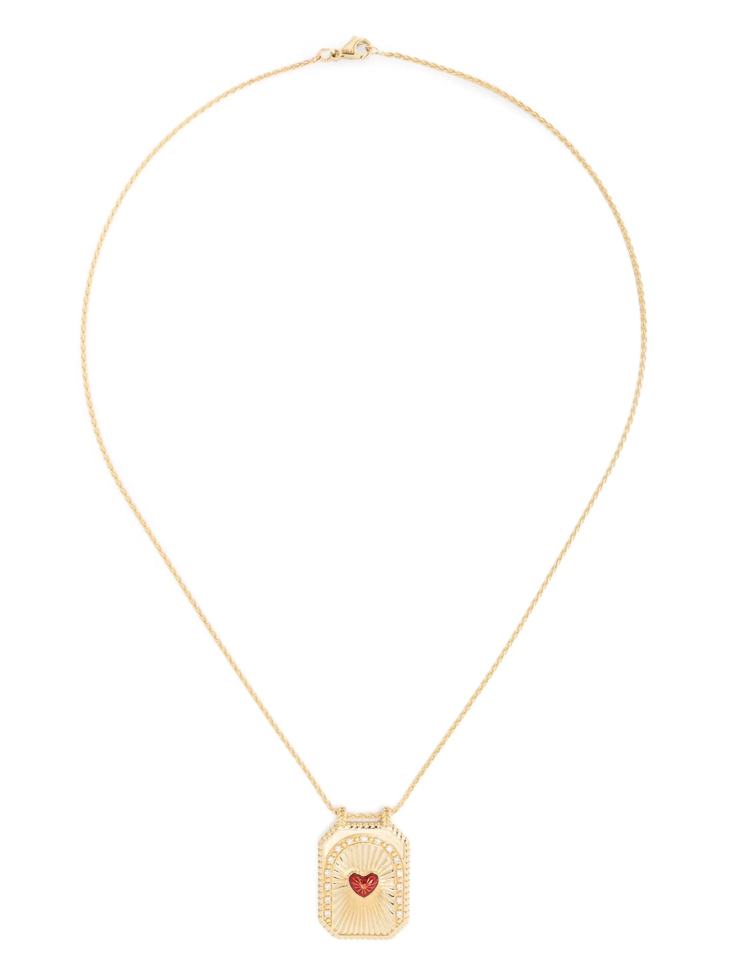 18kt yellow gold Heart Scapular diamond necklace