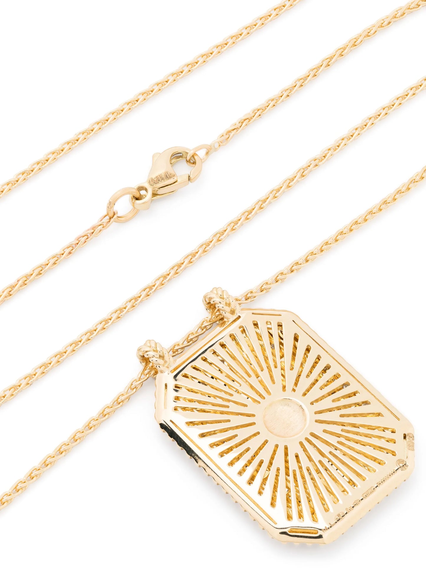 18kt yellow gold Heart Scapular diamond necklace