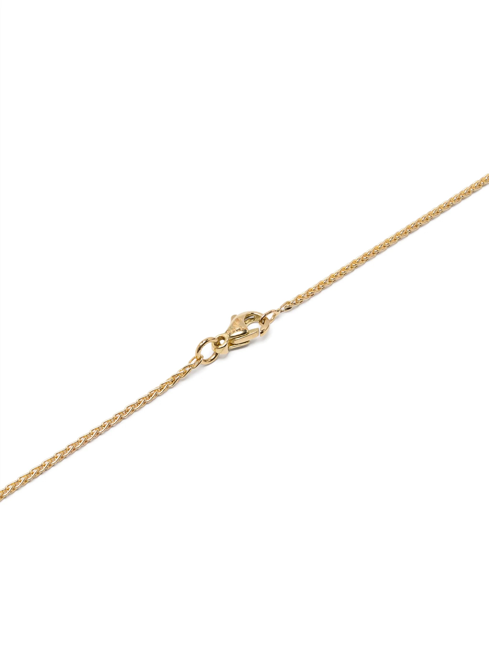 18kt yellow gold Love You diamond and sapphire necklace