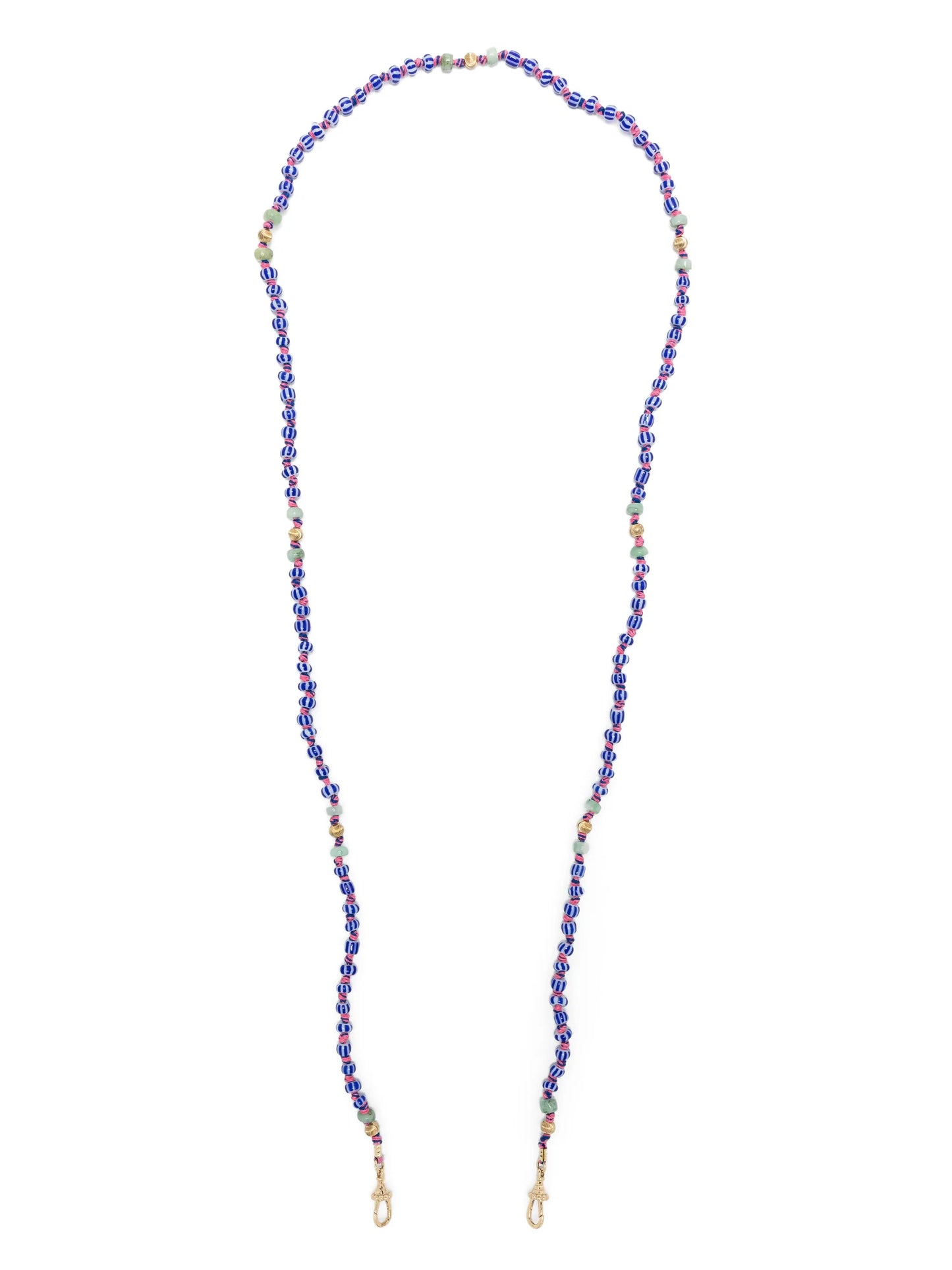 9kt yellow gold Mauli Ghana beaded necklace