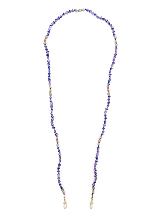 9kt yellow gold Mauli Ghana beaded necklace