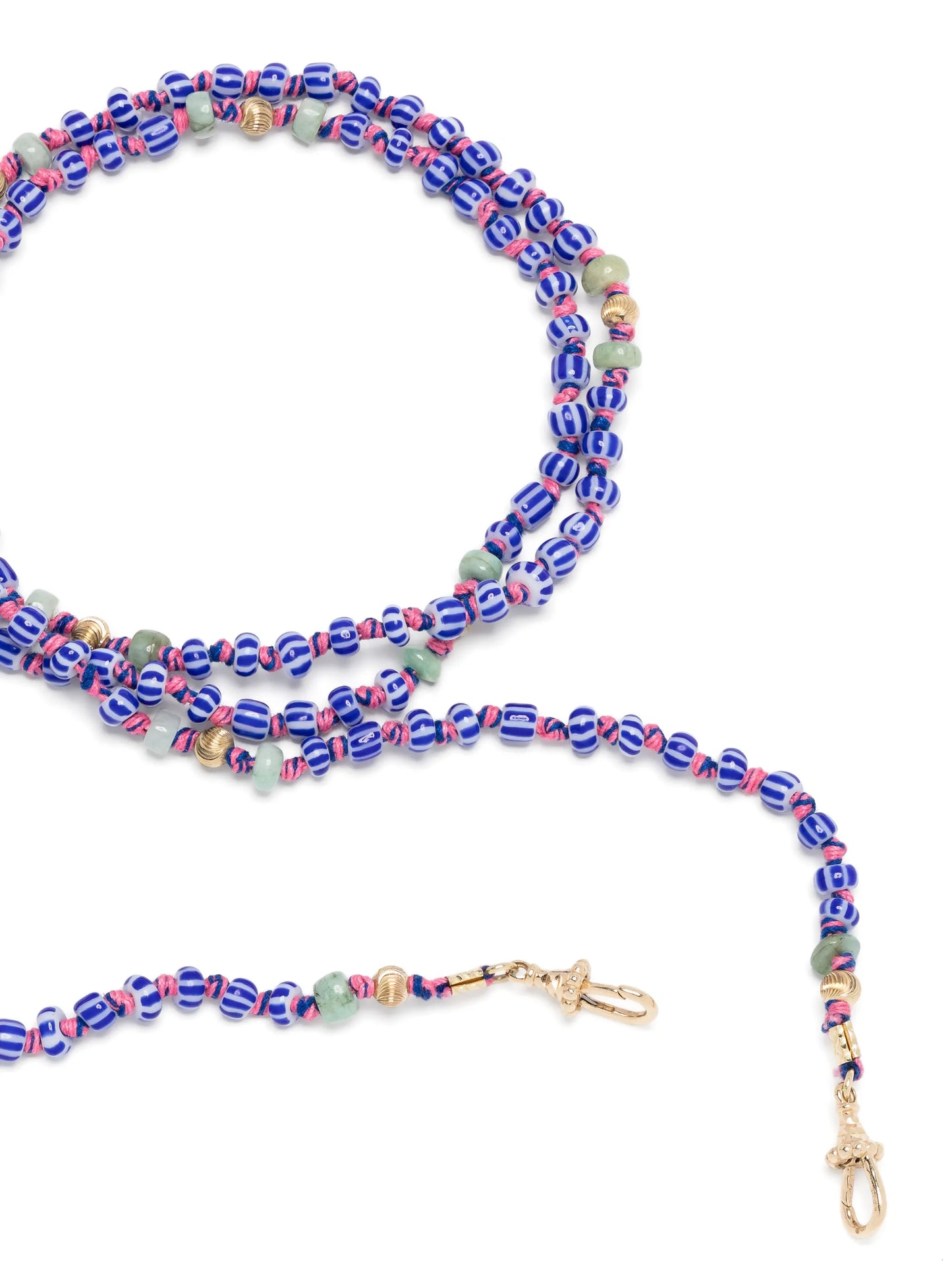 9kt yellow gold Mauli Ghana beaded necklace