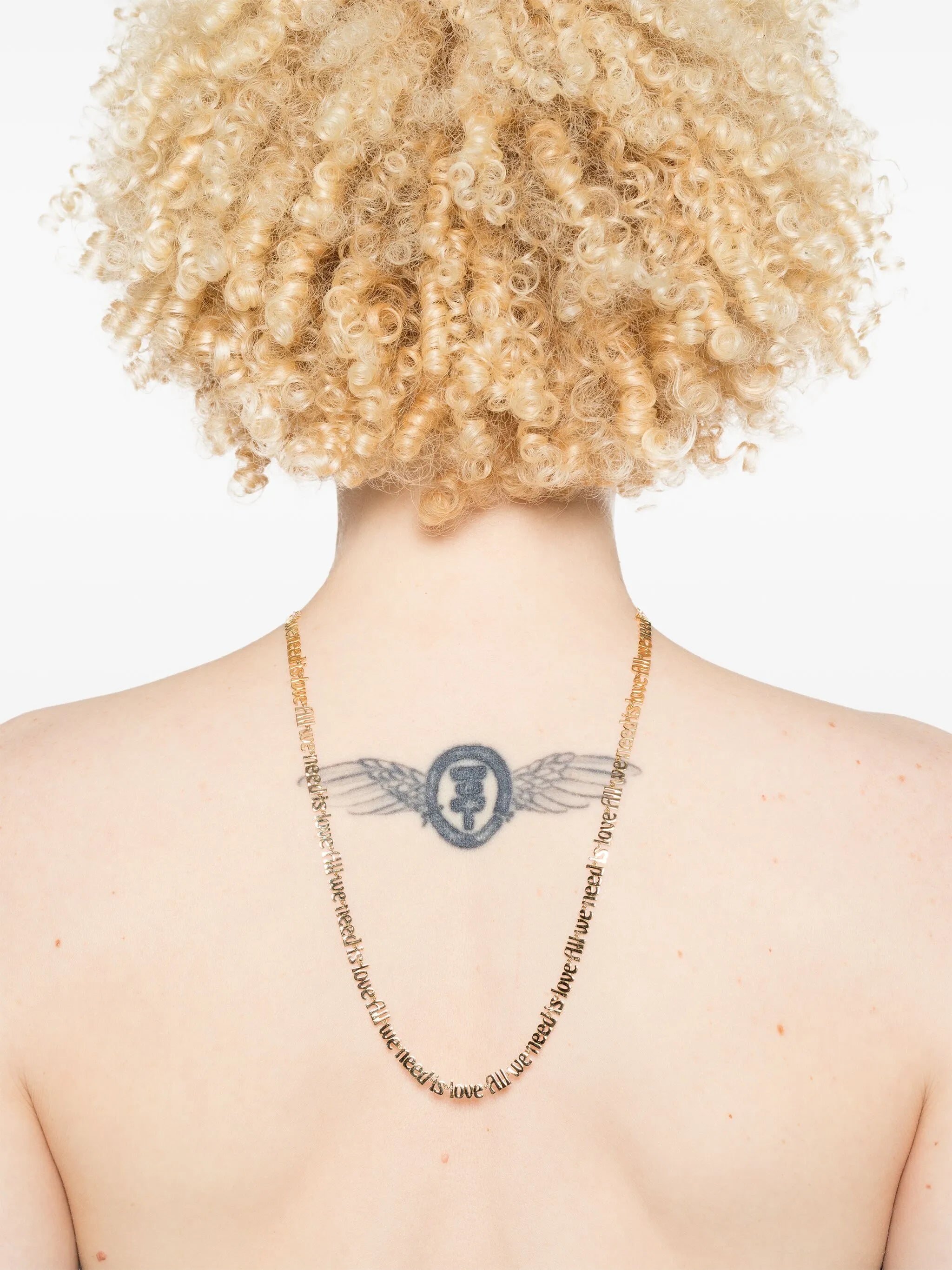 18K yellow gold All We Need Is Love chain necklace