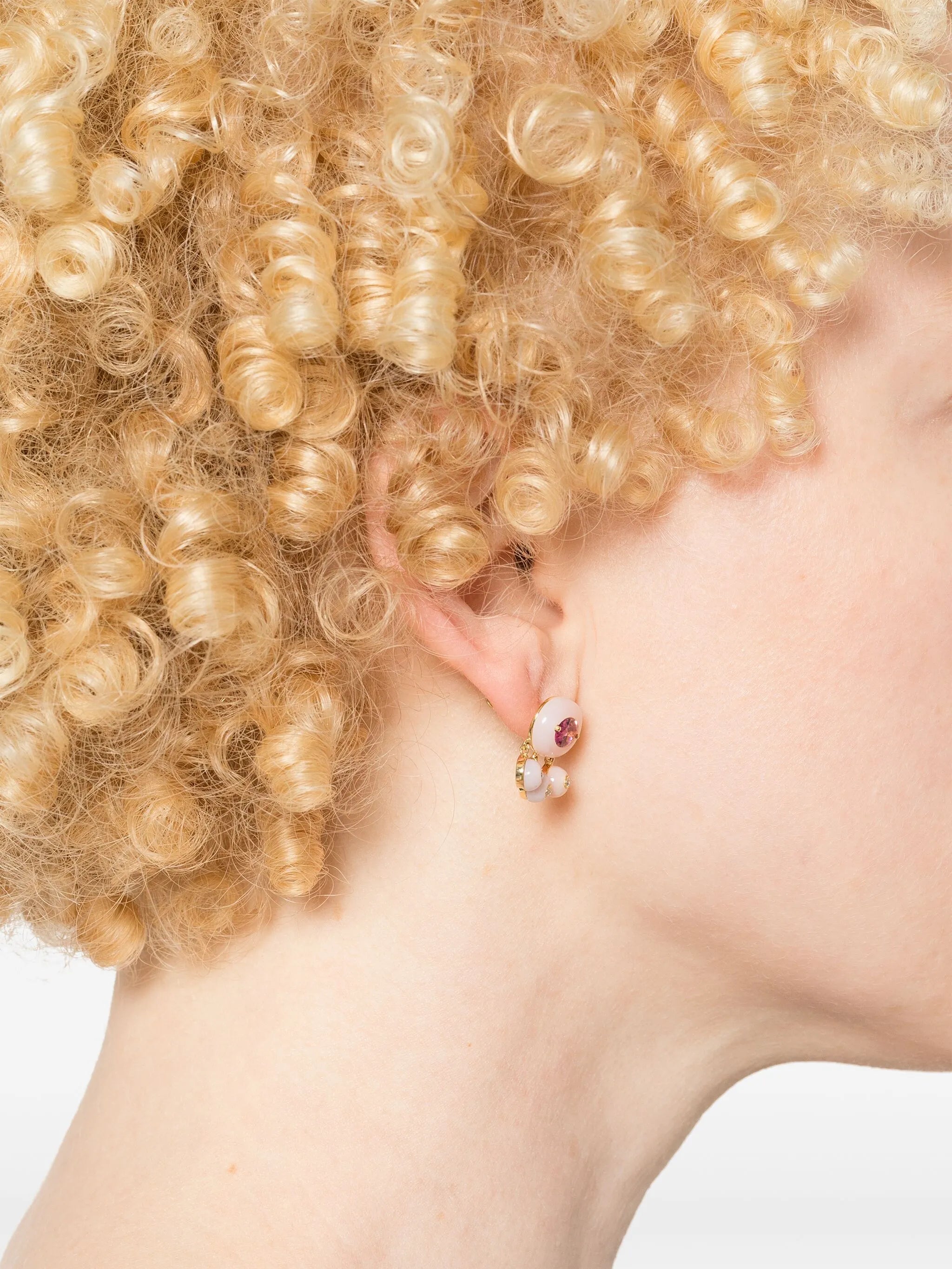 18kt yellow gold Boto-Cor-De-Rosa diamonds and tourmaline earrings