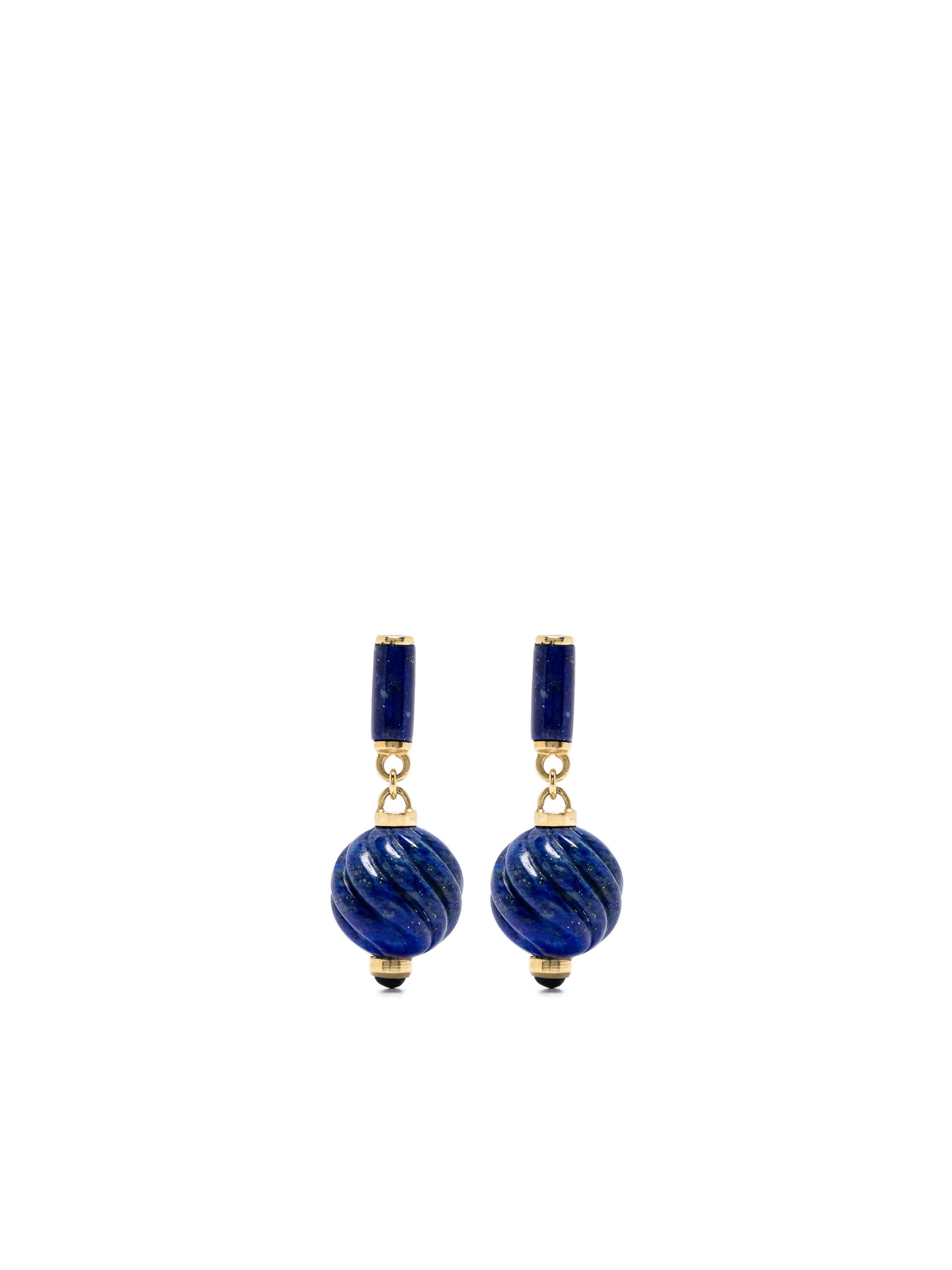18kt yellow gold Maria lapis lazuli and sapphire earrings