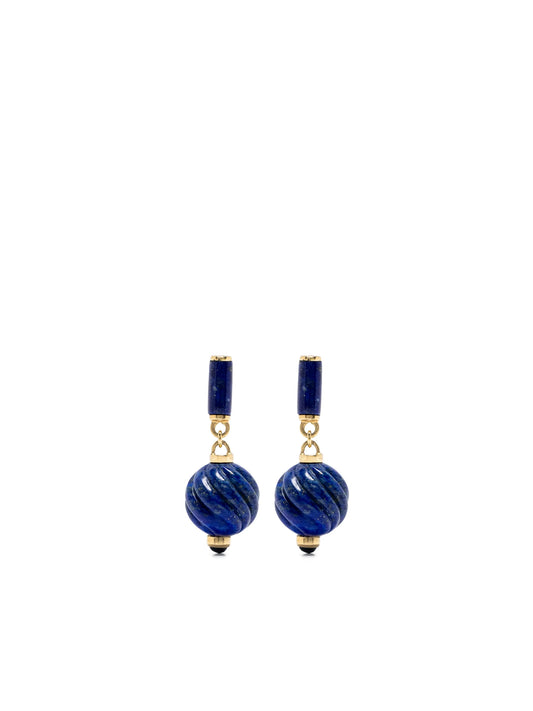 18kt yellow gold Maria lapis lazuli and sapphire earrings