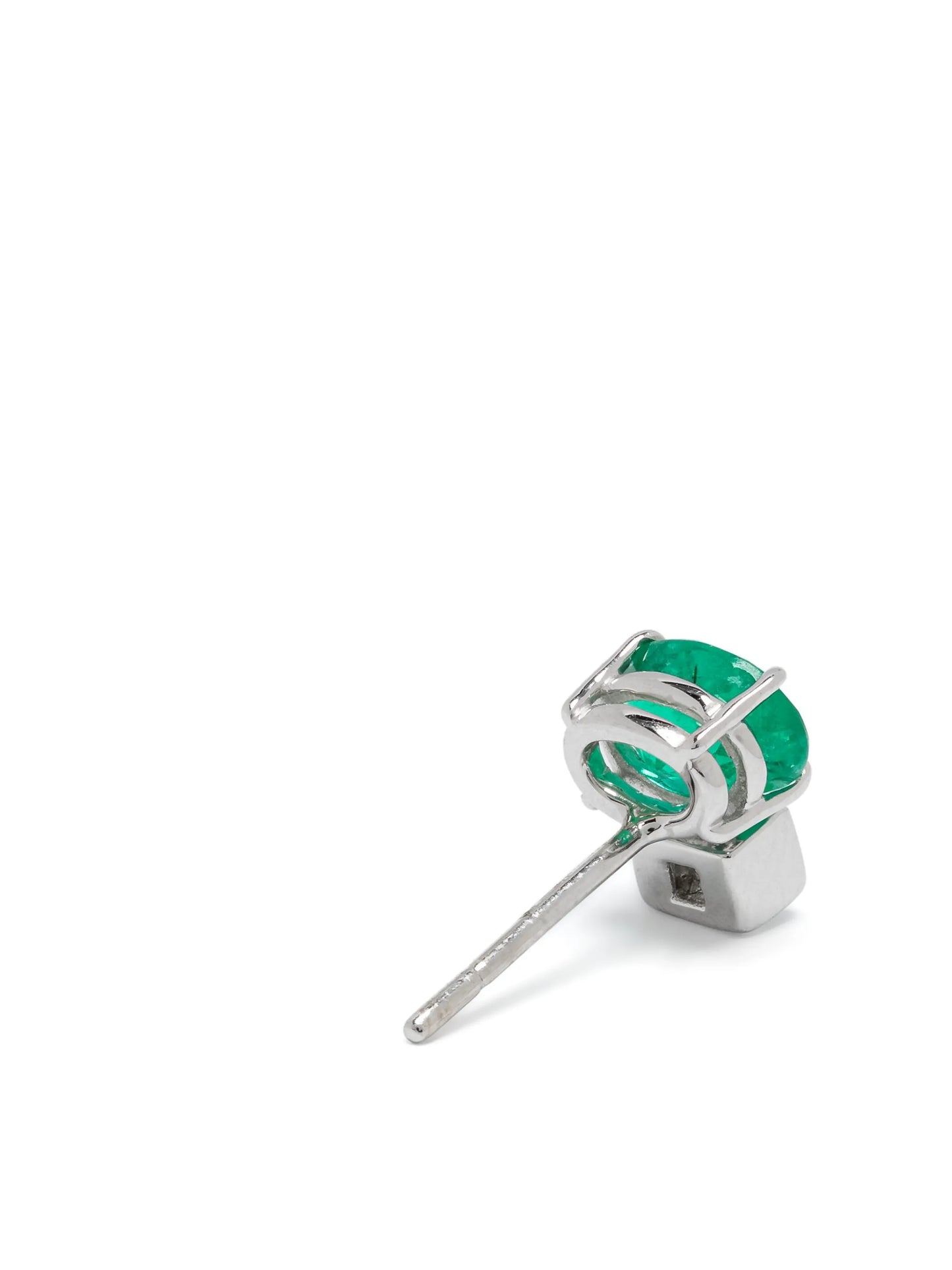 18kt white gold Agnes diamond and emerald earrings