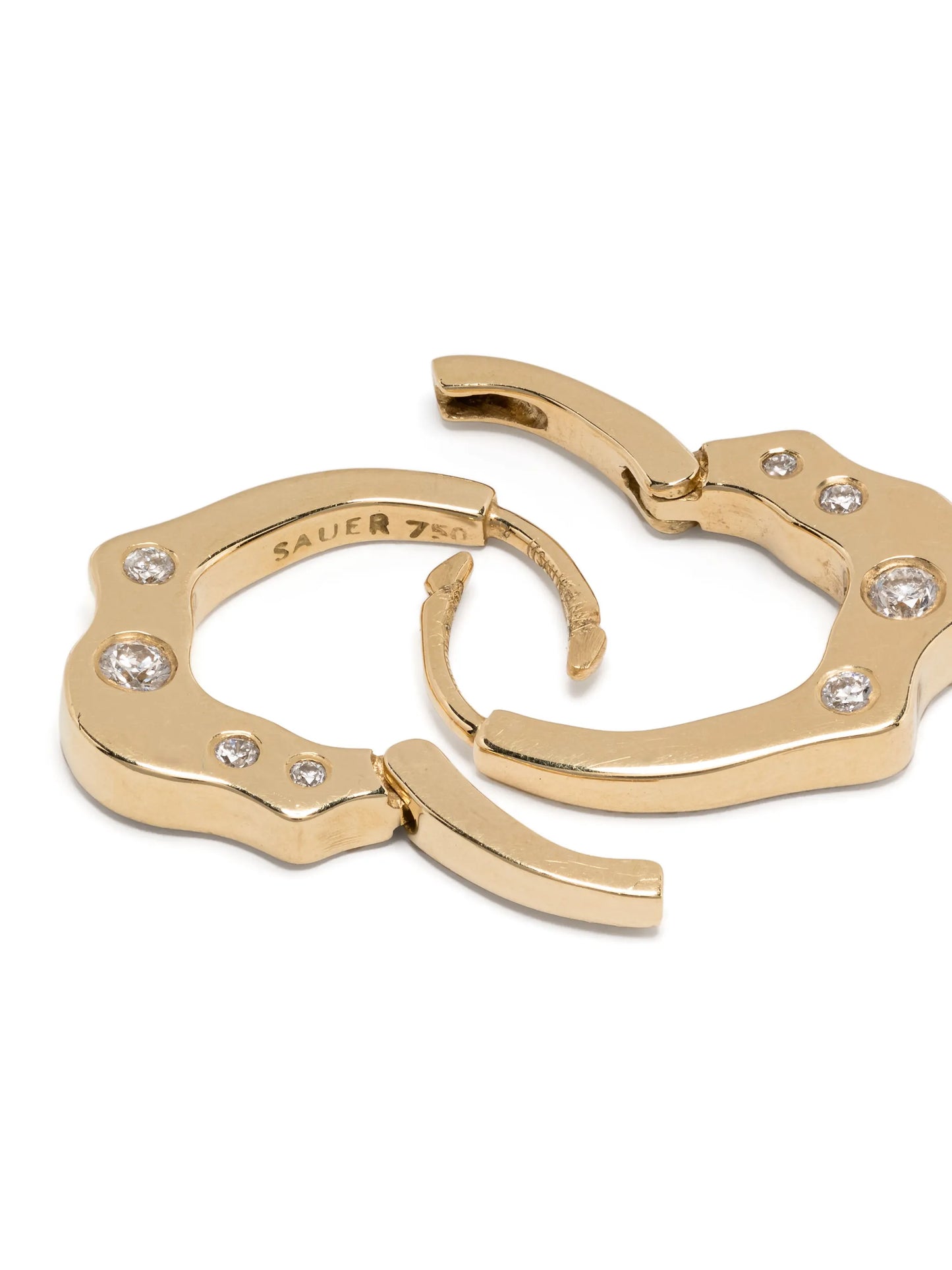 18kt yellow gold Reishi diamond earrings