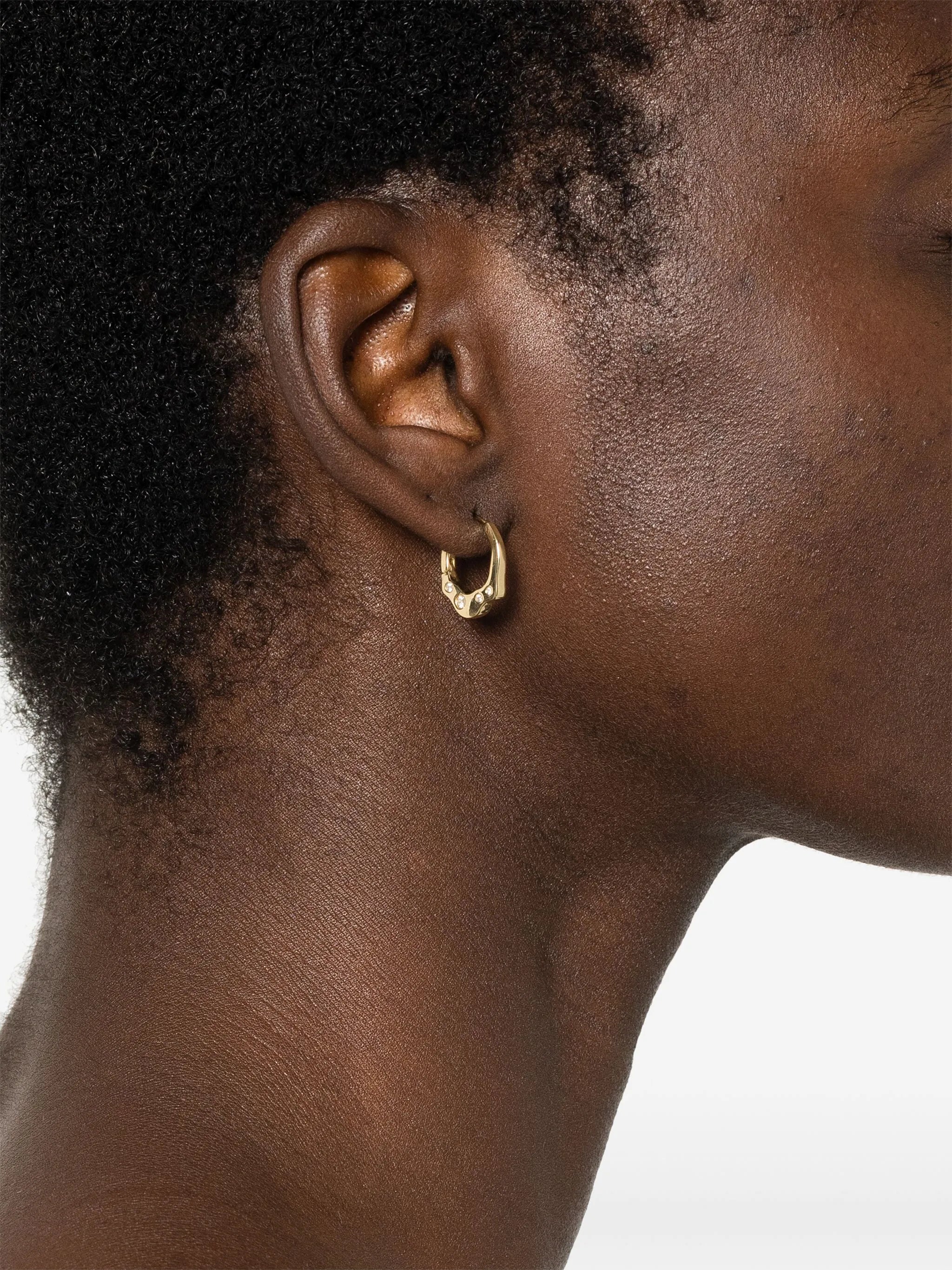 18kt yellow gold Reishi diamond earrings