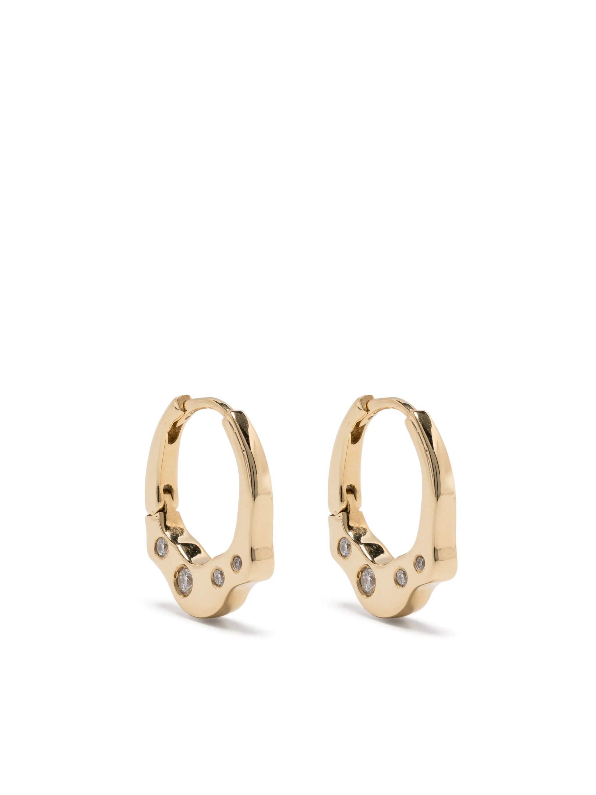 18kt yellow gold Reishi diamond earrings