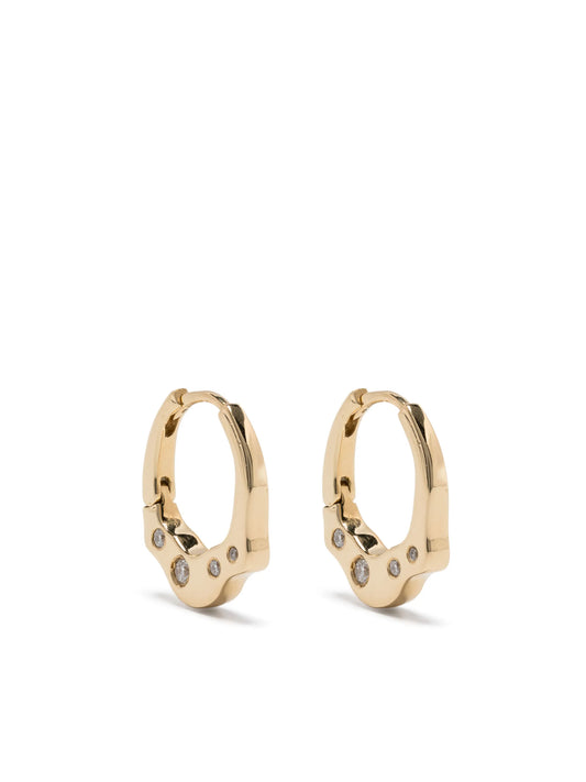 18kt yellow gold Reishi diamond earrings