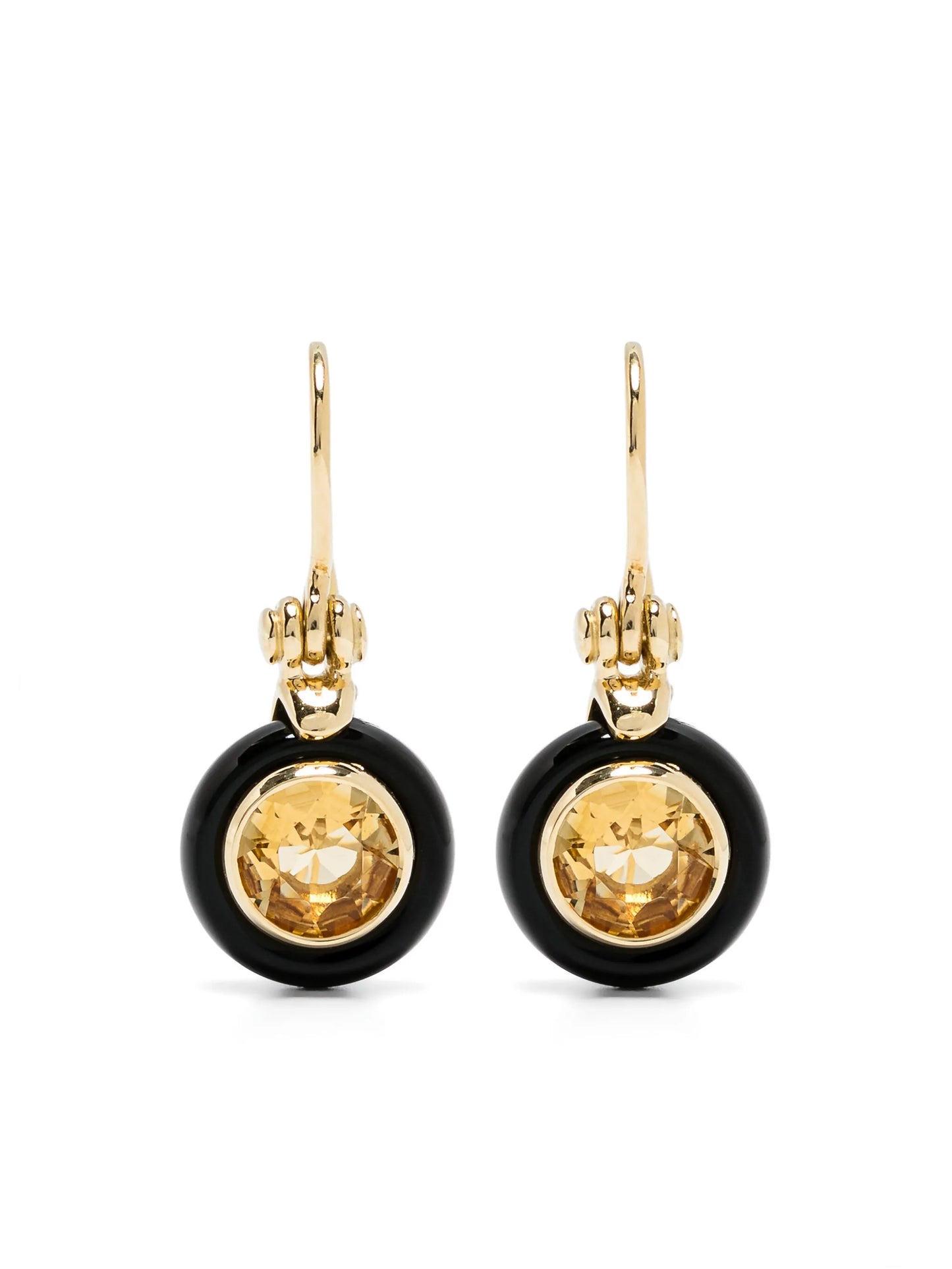 18kt yellow gold Chakra Frames crystal and citrine earrings