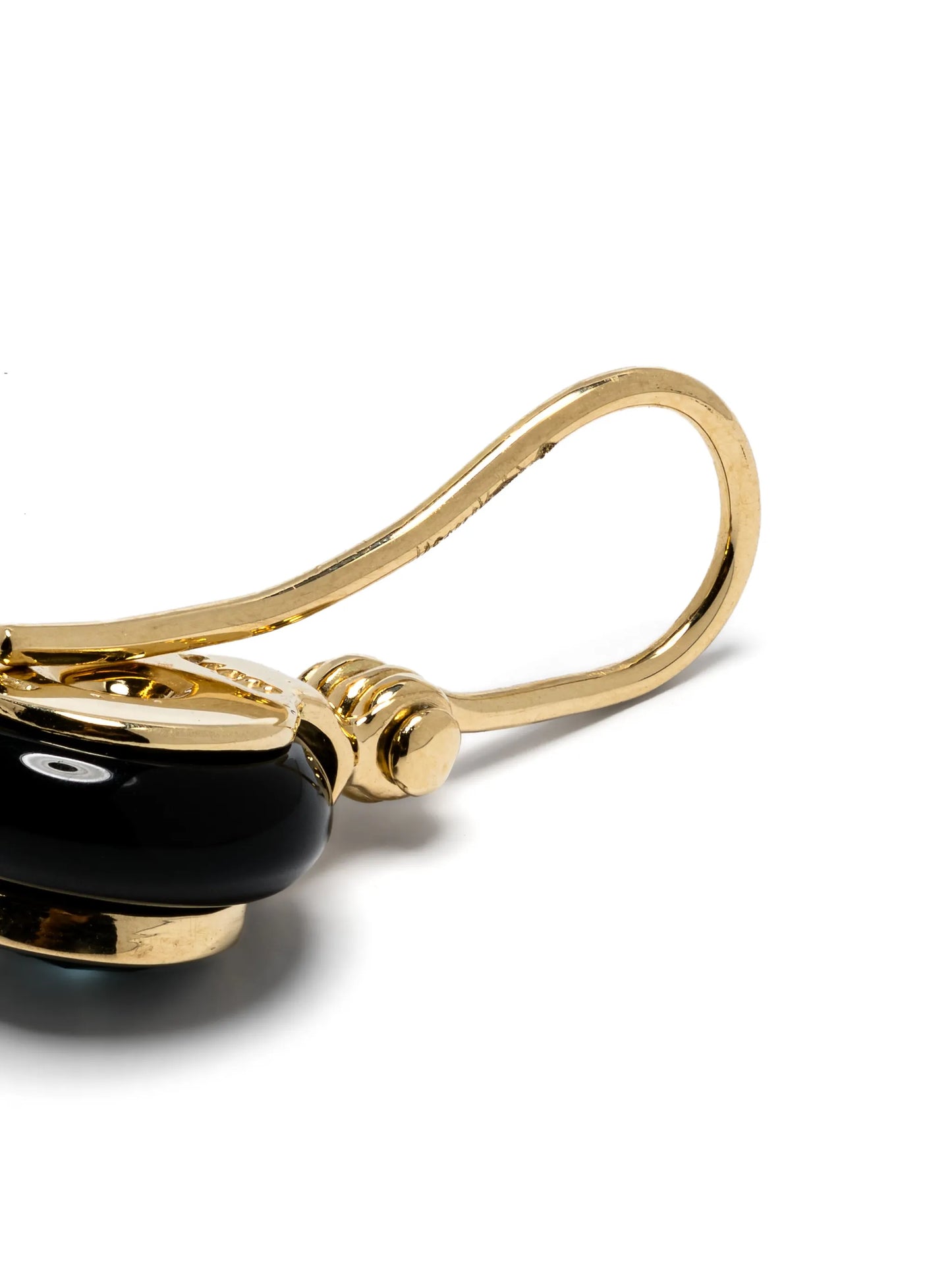 18kt yellow gold Frames onyx and topaz earrings