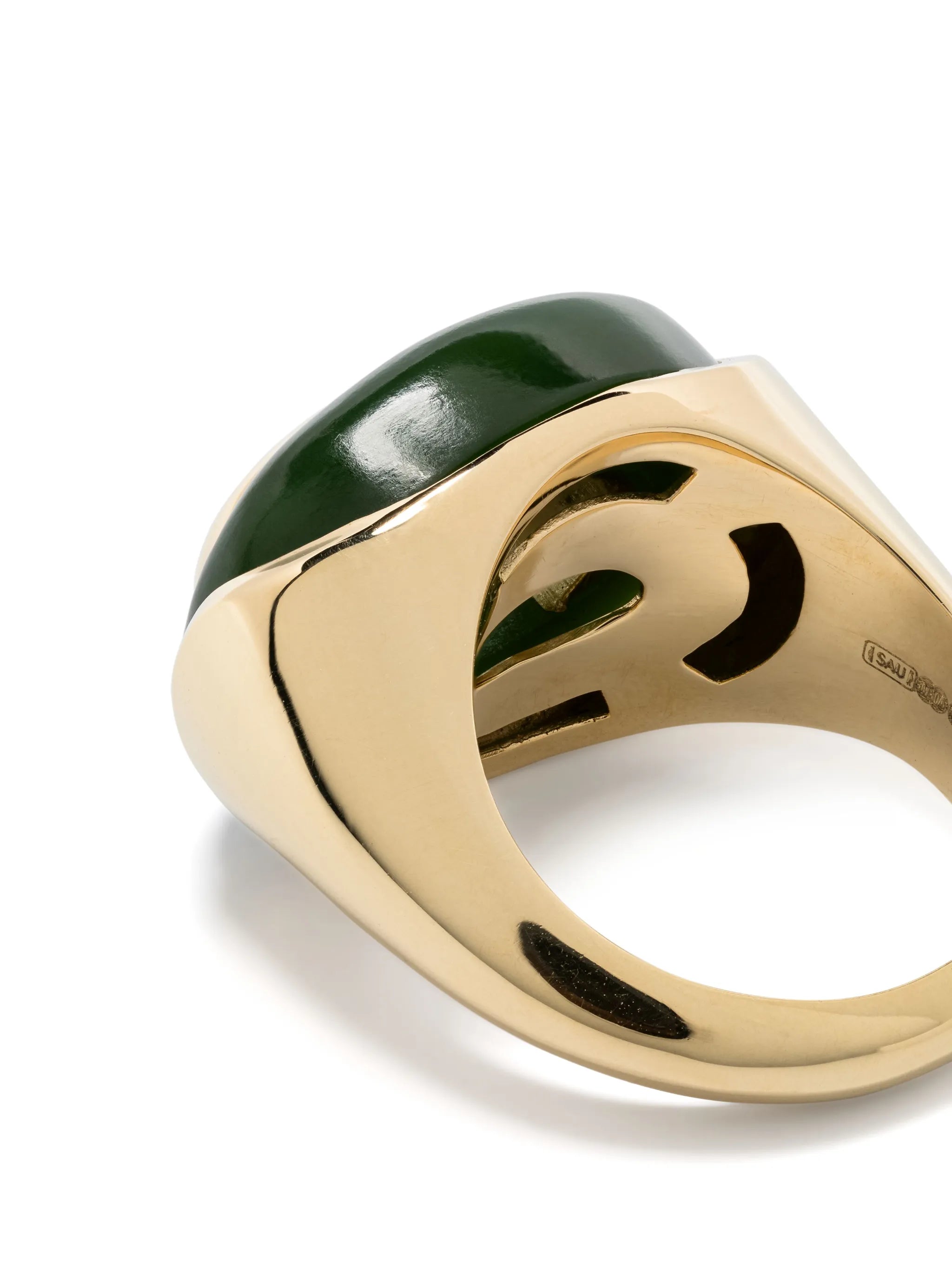 18kt yellow gold Igapó jade and prasiolite cocktail ring