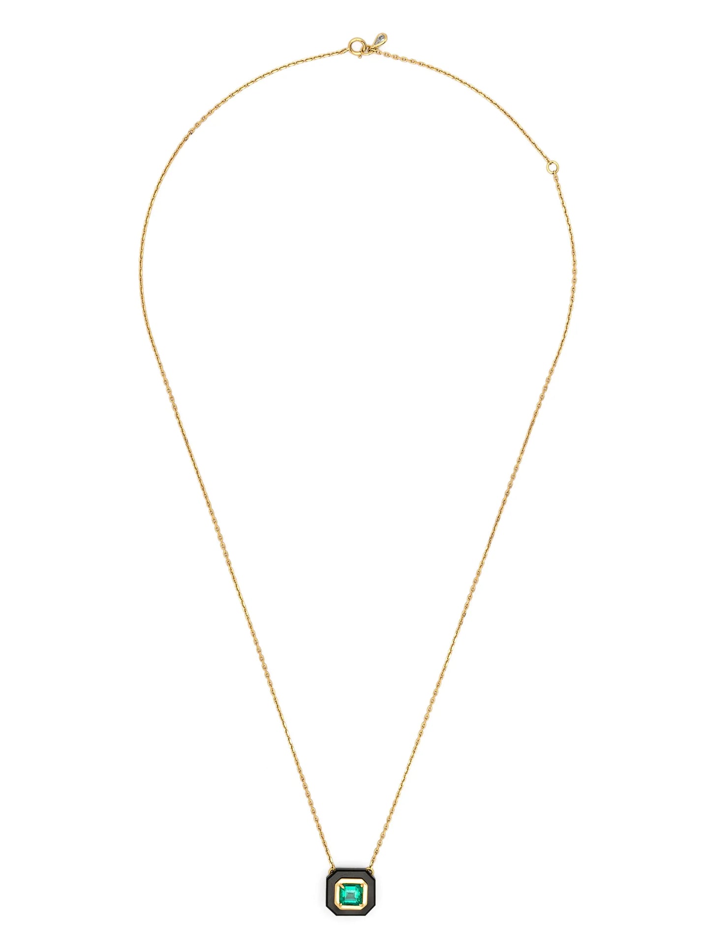 18kt yellow gold Frame multi-stone necklace