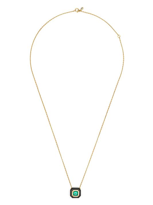 18kt yellow gold Frame multi-stone necklace