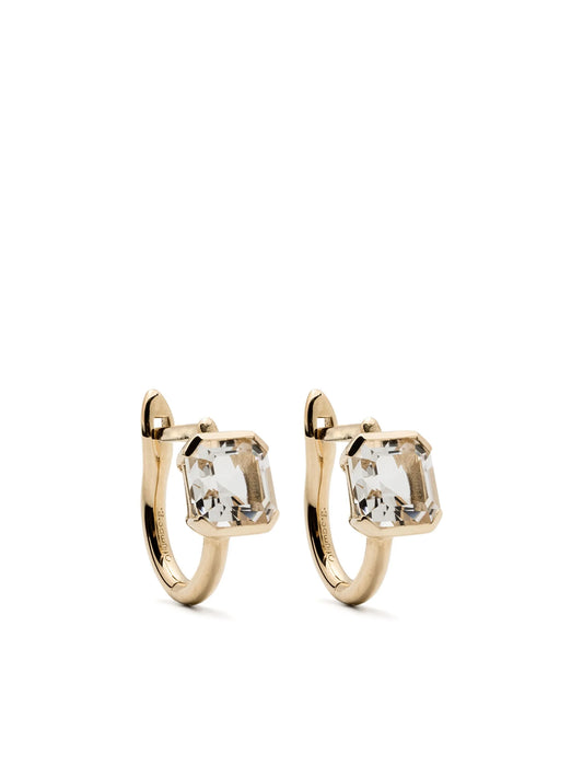 9kt yellow gold Domino topaz earrings