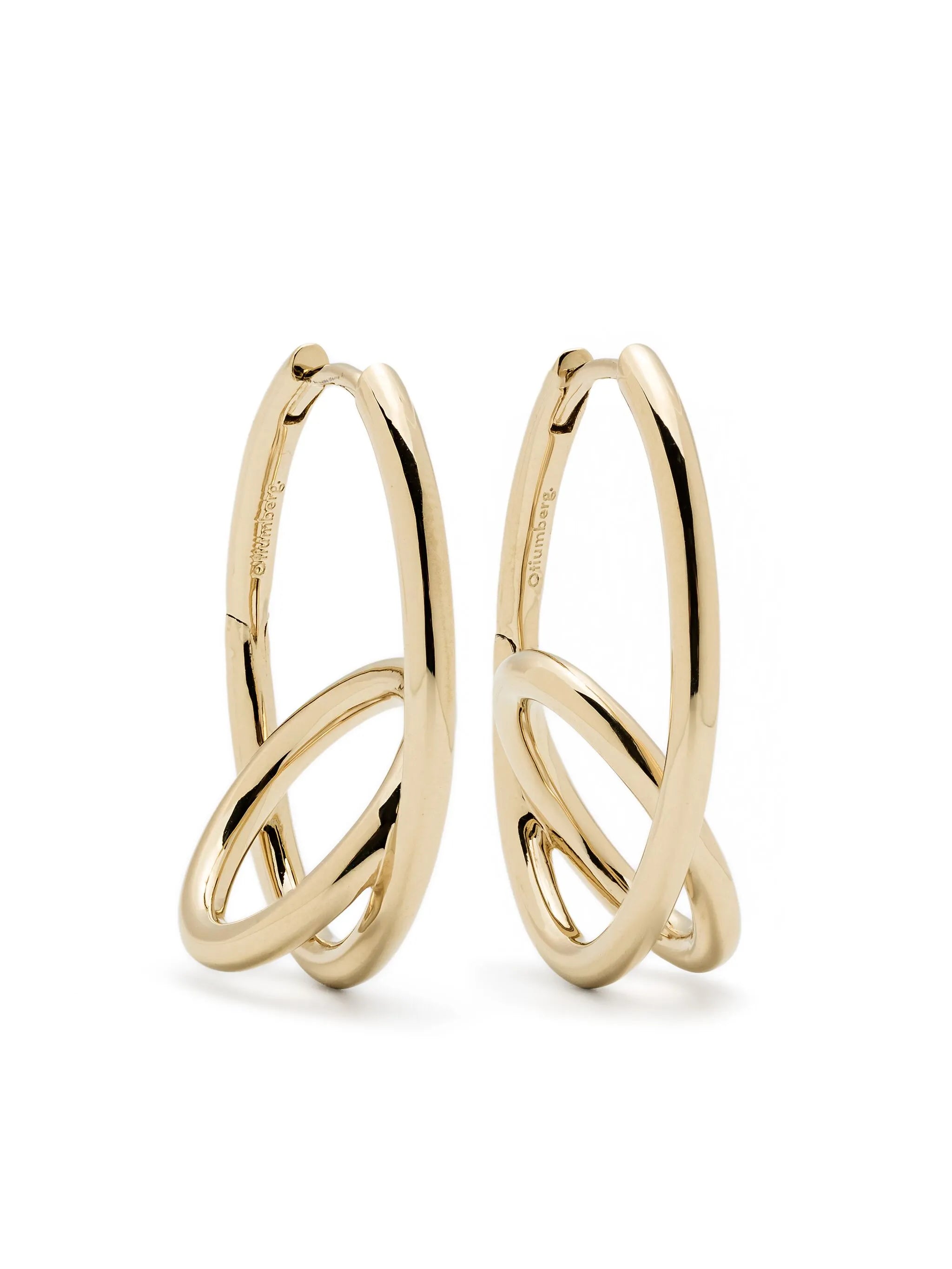 14K gold vermeil spiralis hoop earrings