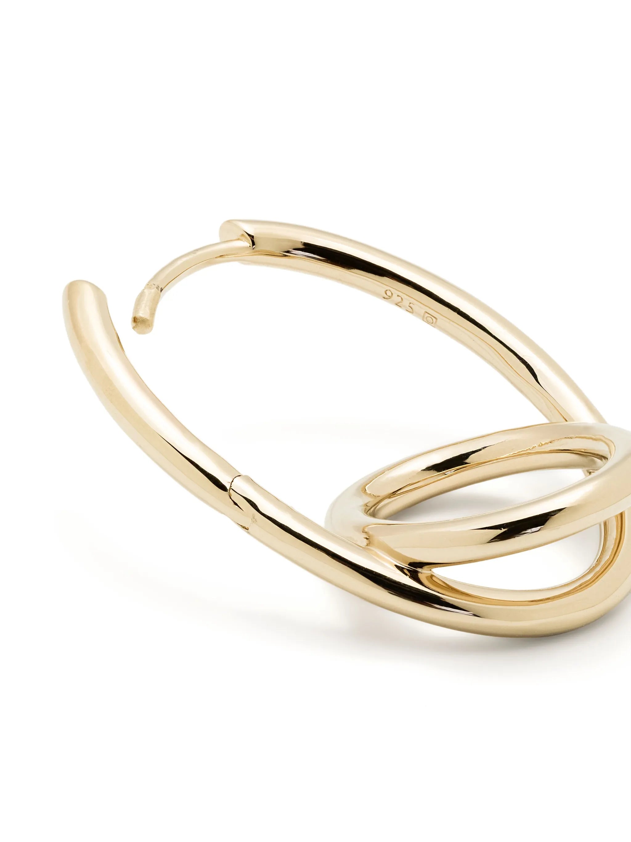 14K gold vermeil spiralis hoop earrings