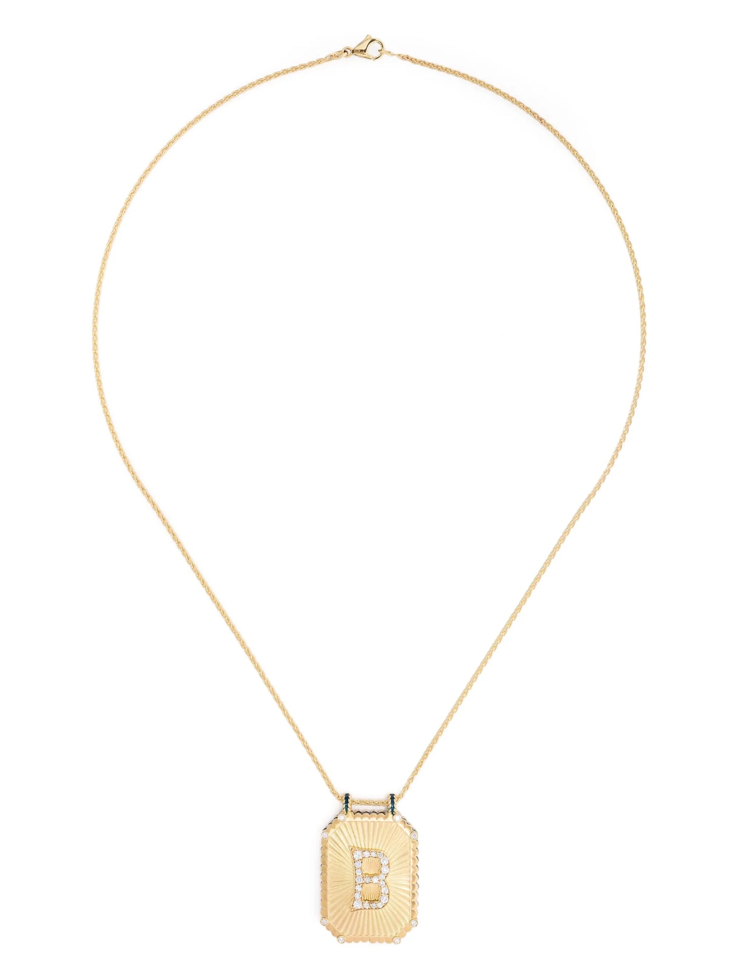 18kt white gold small scapular necklace