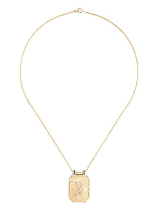 18kt white gold small scapular necklace