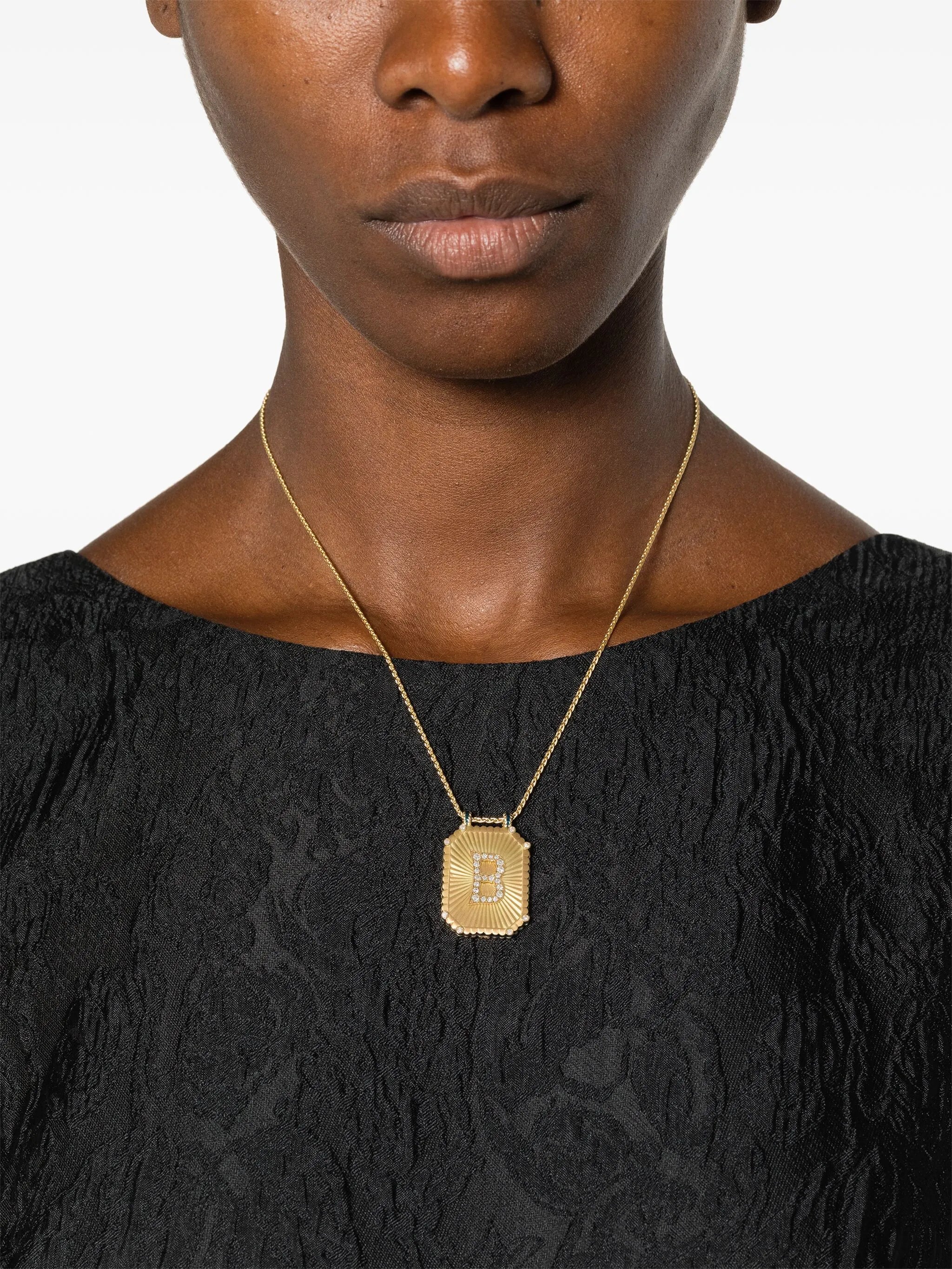 18kt white gold small scapular necklace