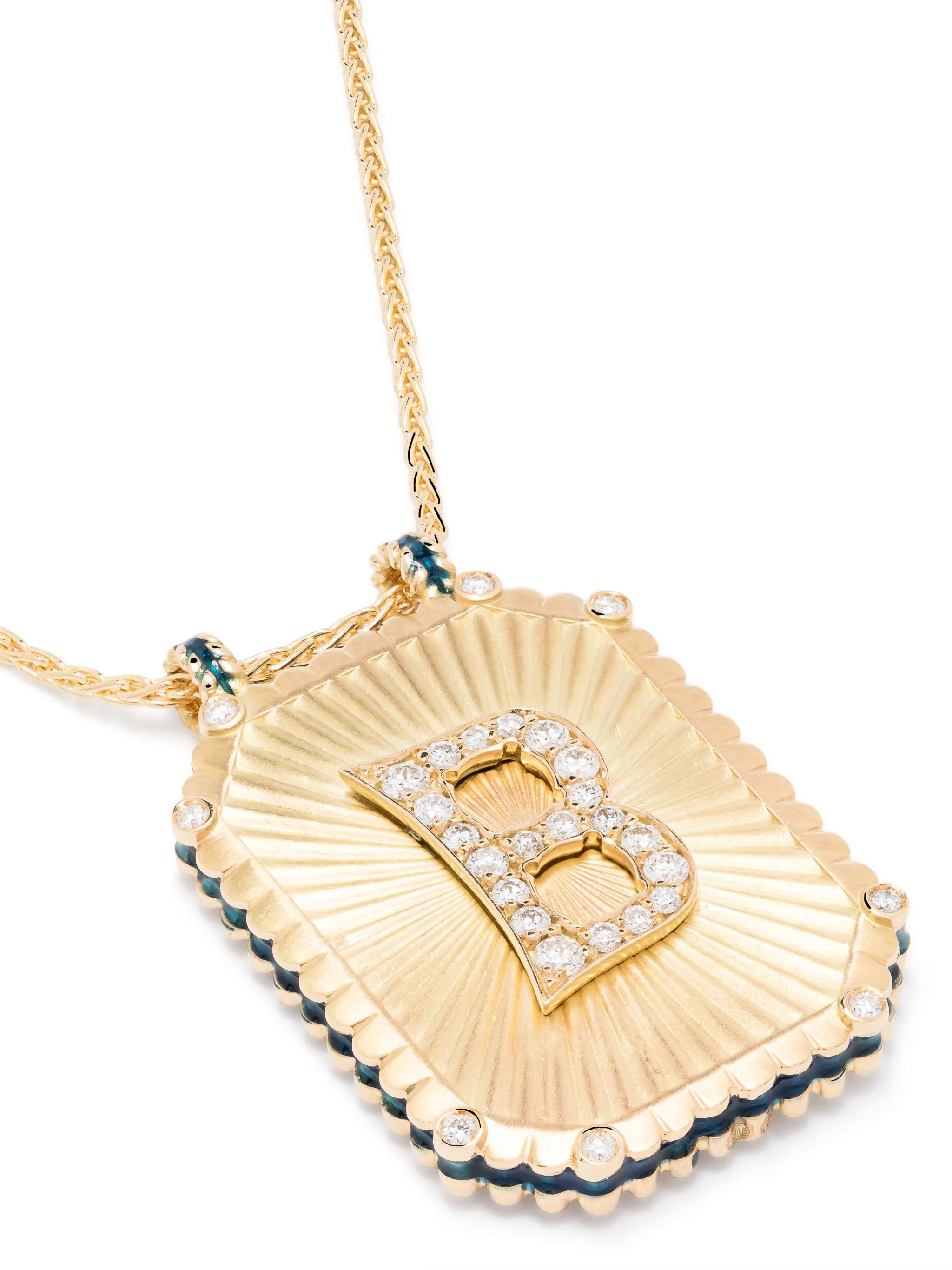 18kt white gold small scapular necklace