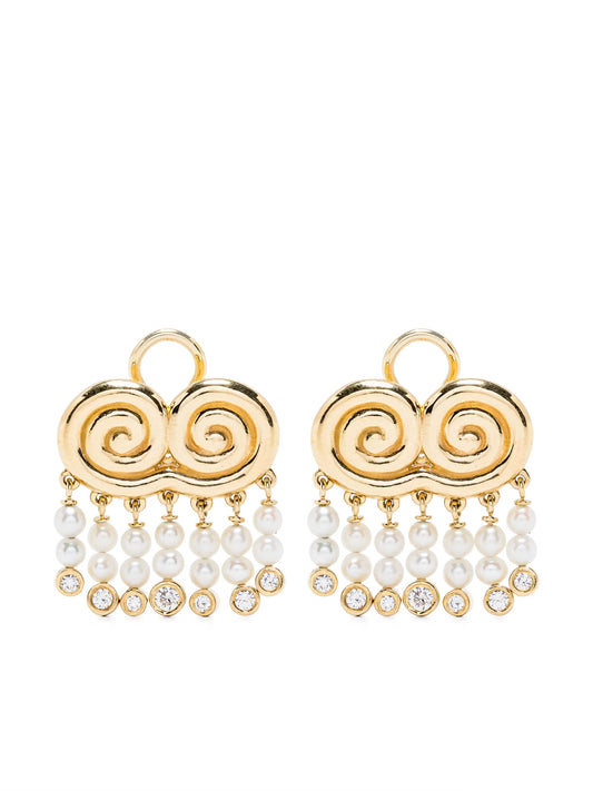 18kt yellow gold Agni pearls and diamonds earrings