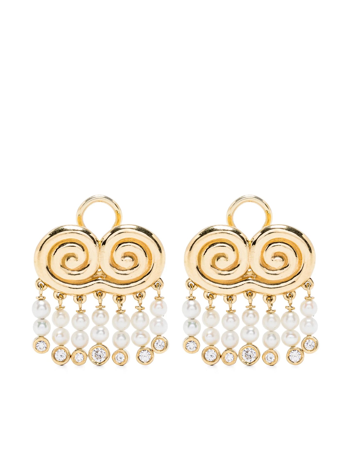 18kt yellow gold Agni pearls and diamonds earrings