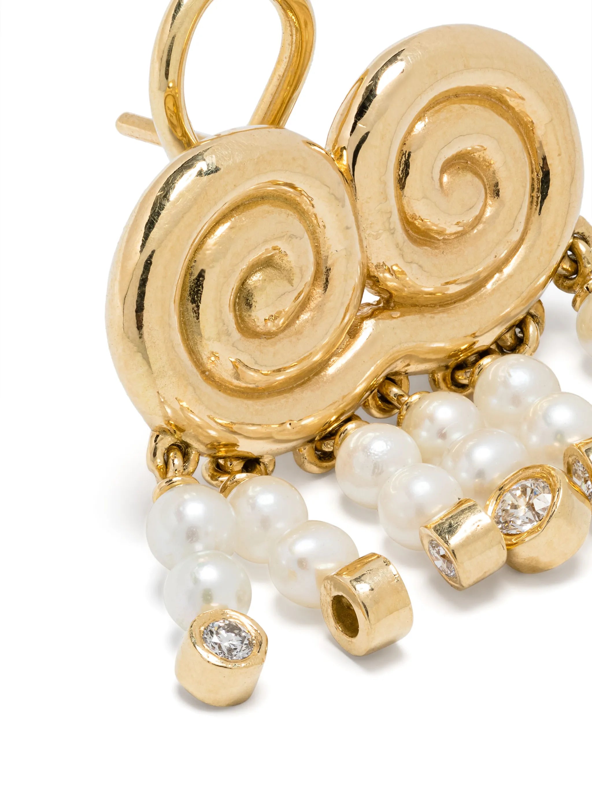 18kt yellow gold Agni pearls and diamonds earrings